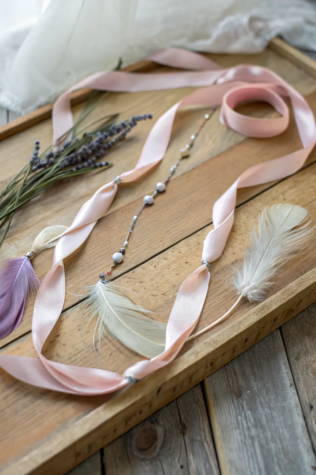 Embrace the boho spirit with this exquisite ribbon and feather necklace, perfect for your next festival adventure.