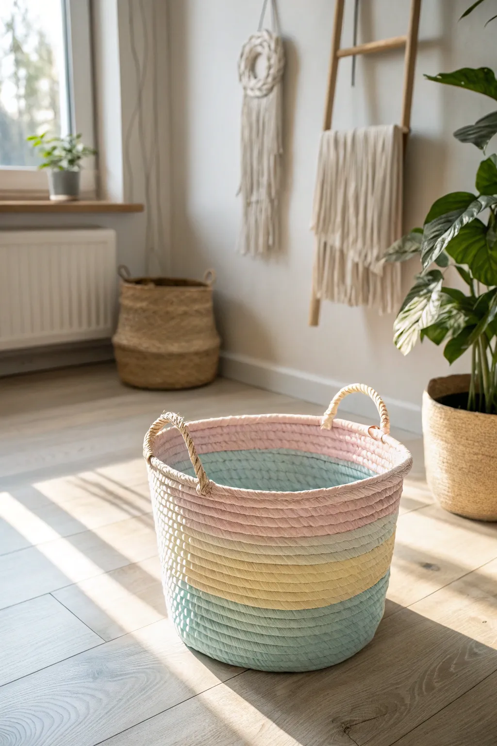 Transform your space with a pop of color! 🌈✨ Discover the beauty of handcrafted storage solutions. #ScandinavianStyle #BohoChic