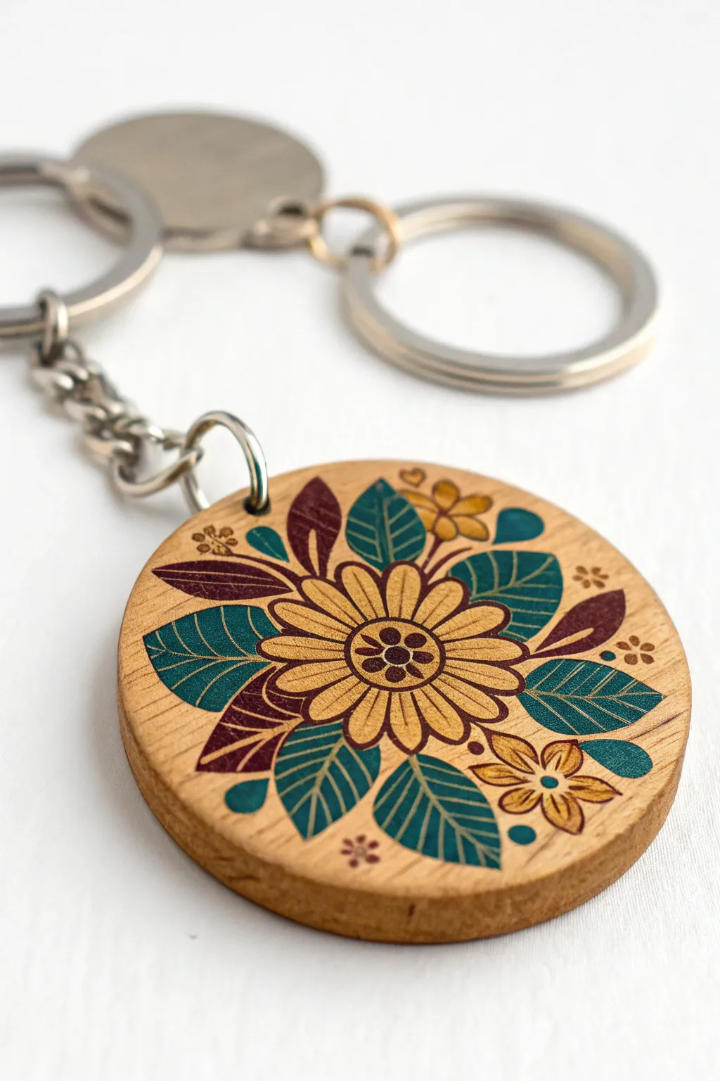 Elevate your everyday essentials with a touch of artistry – explore the beauty of intricate patterns on a minimalist keychain.