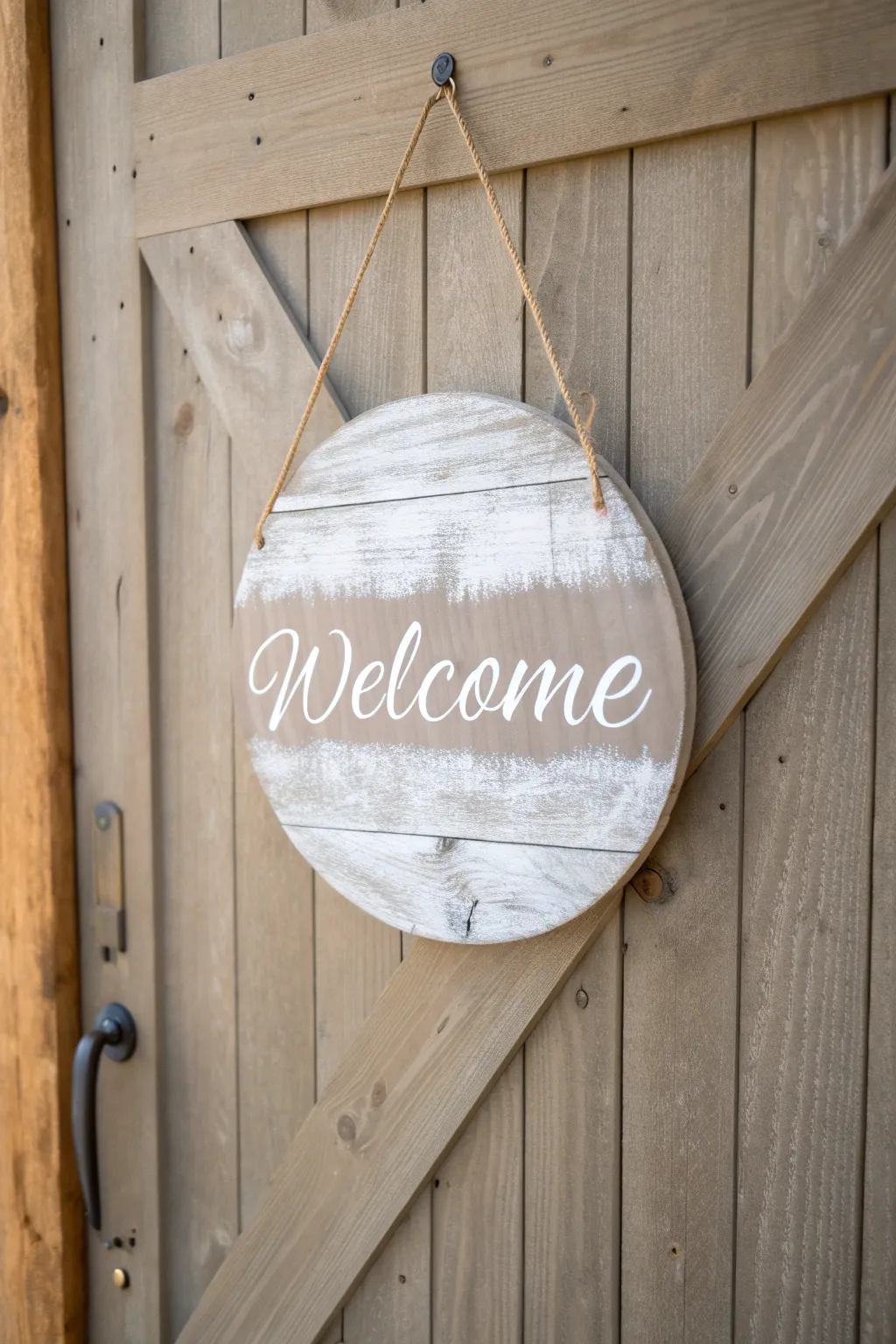 Rustic farmhouse vibes create a timeless welcome.