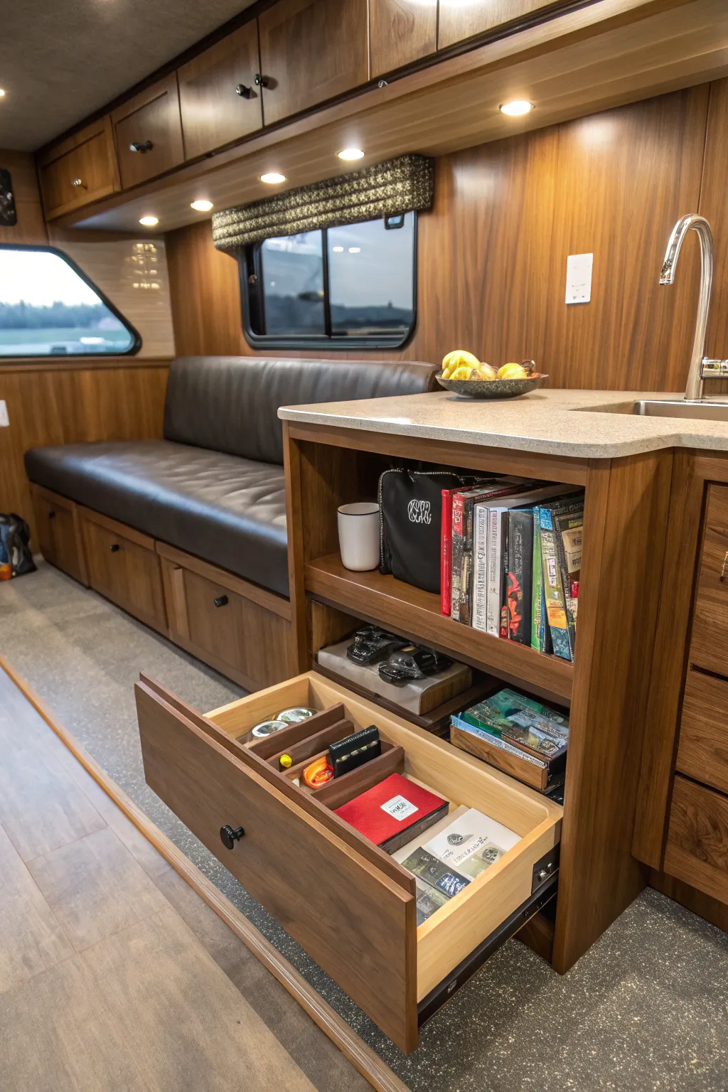 Unlock the potential of every corner with smart and stylish RV storage solutions.