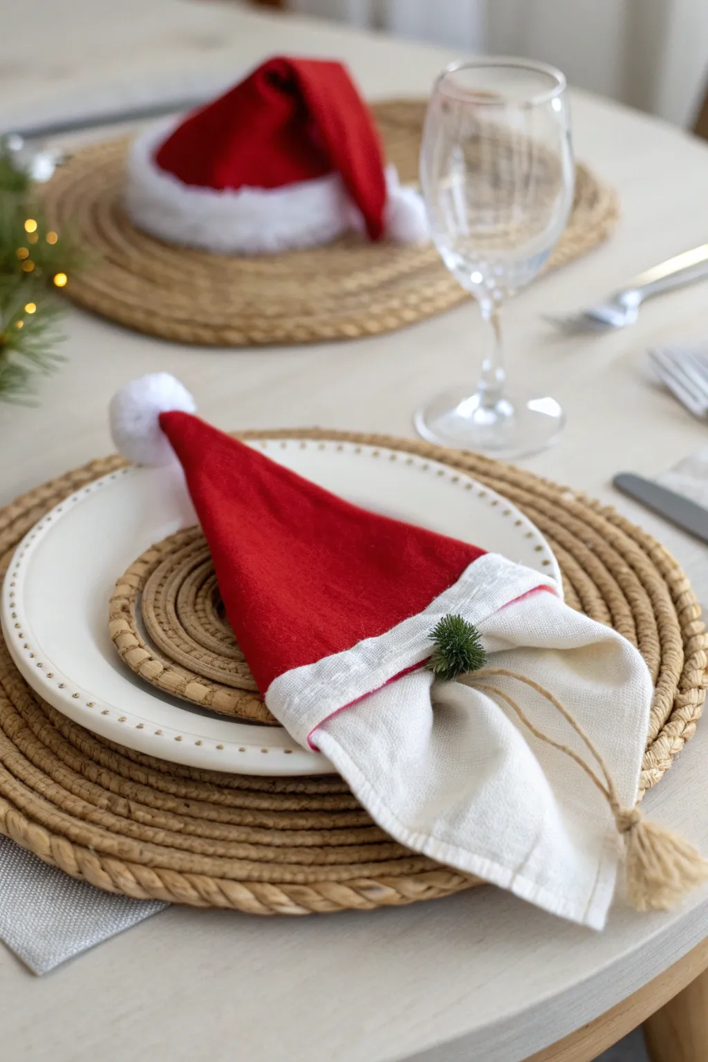 Elevate your holiday table with these charming and eco-friendly Santa hat napkin rings.