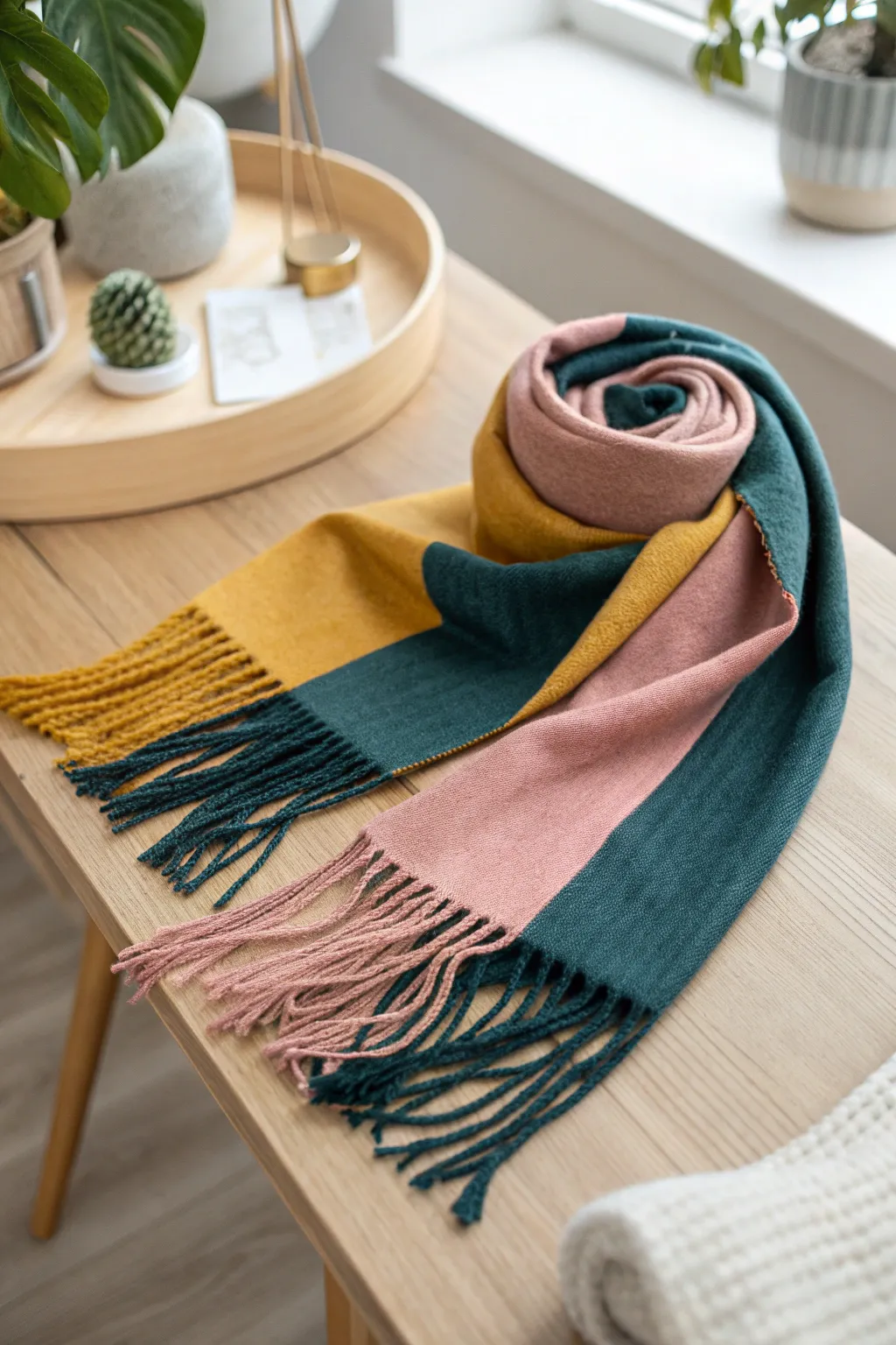 Elevate your style with a splash of color block fringe magic—where craftsmanship meets bold beauty.