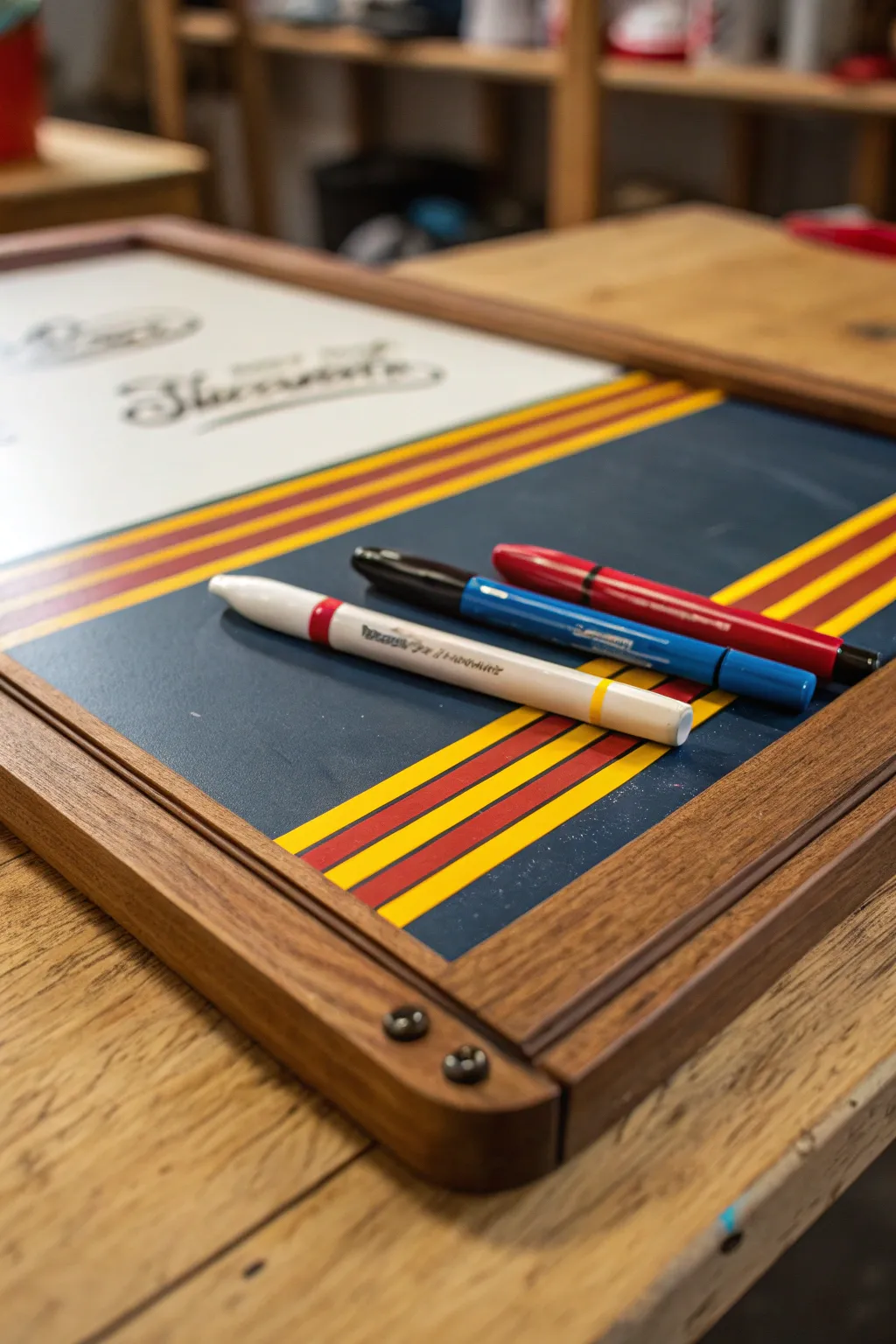 Elevate your game with a handcrafted dry erase board – where style meets functionality.