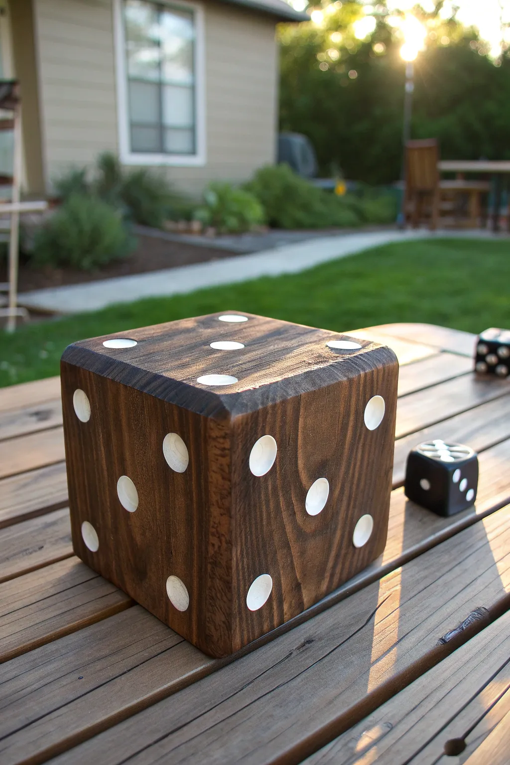 Roll into fun with handcrafted giant dice for your next outdoor gathering!