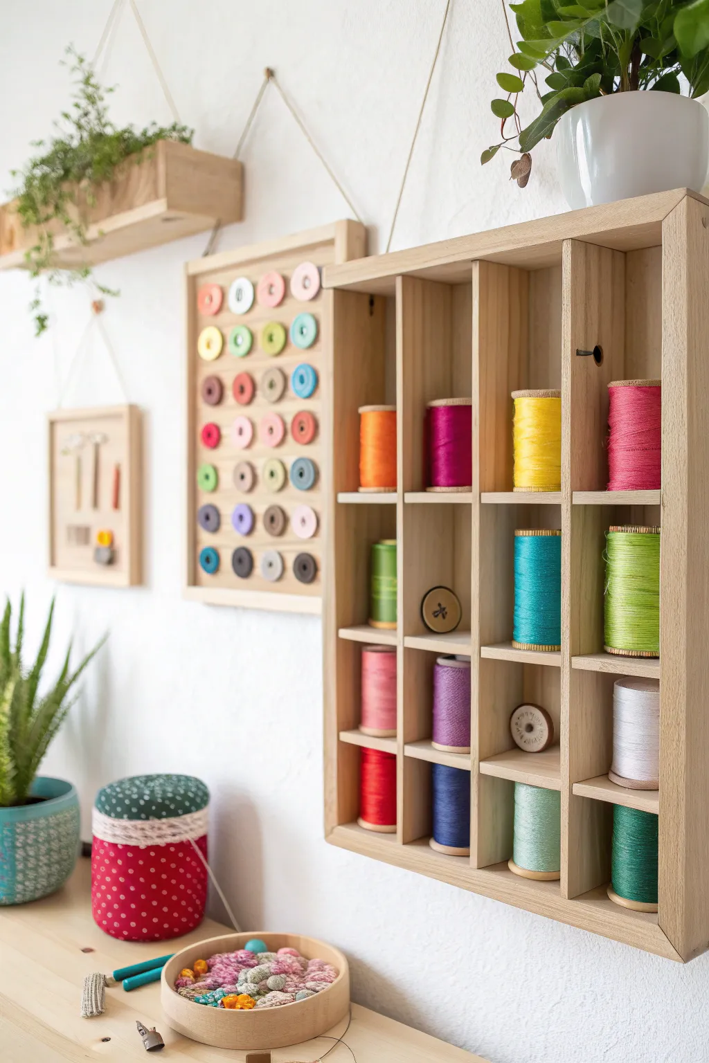 Transform your sewing space with chic cubbies, where organization meets style!