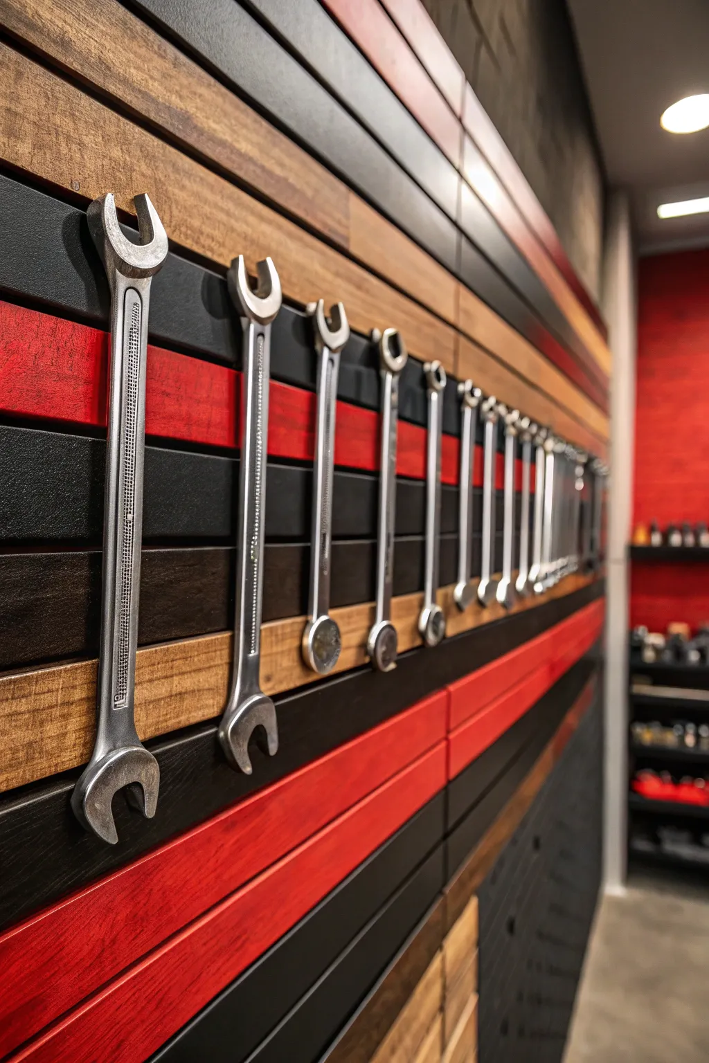 Organize with style: Magnetic strips offer a striking solution for your tool storage needs.