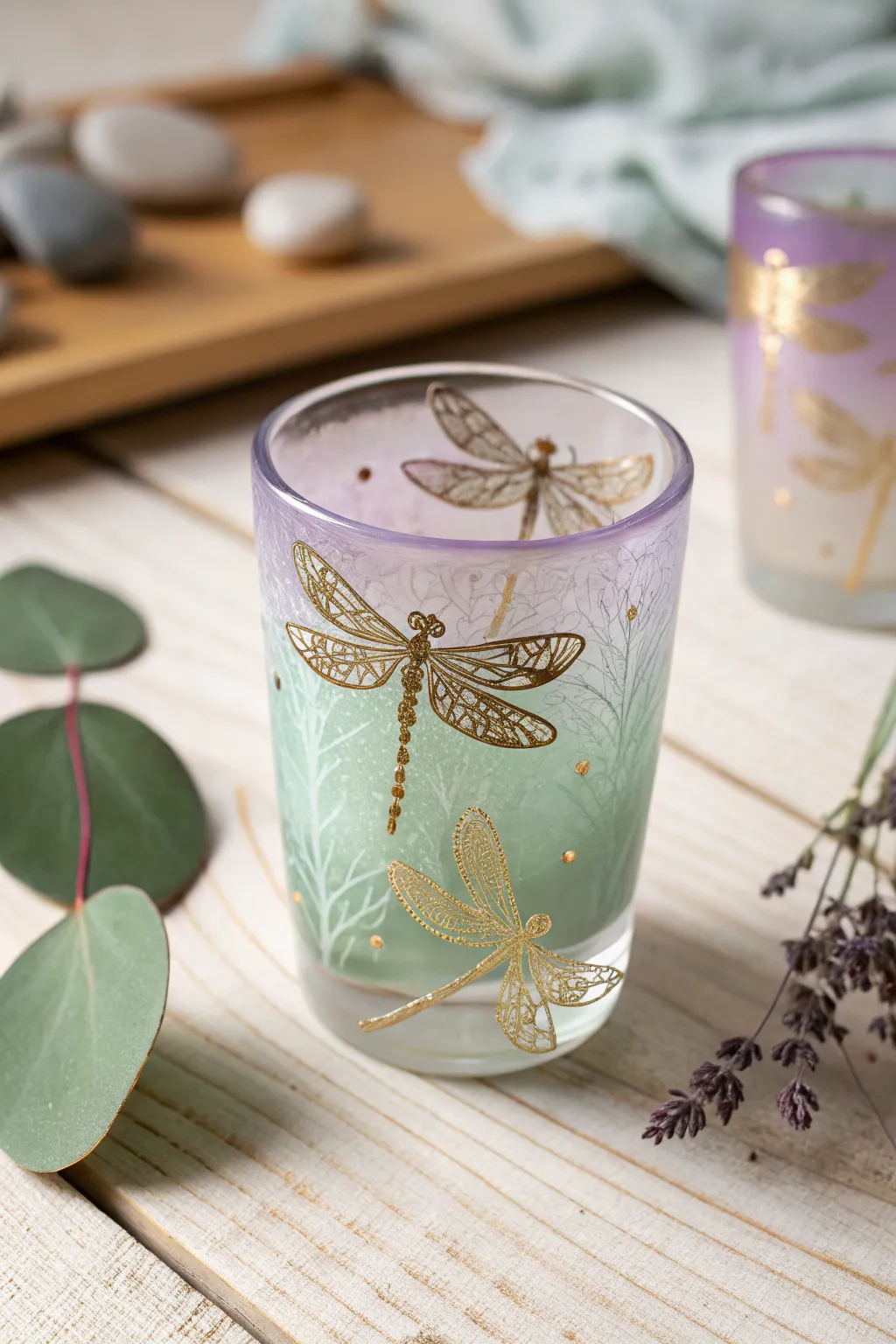 Embrace the elegance of dragonfly dreams with this beautifully painted shot glass, perfect for adding a whimsical touch to your gatherings.