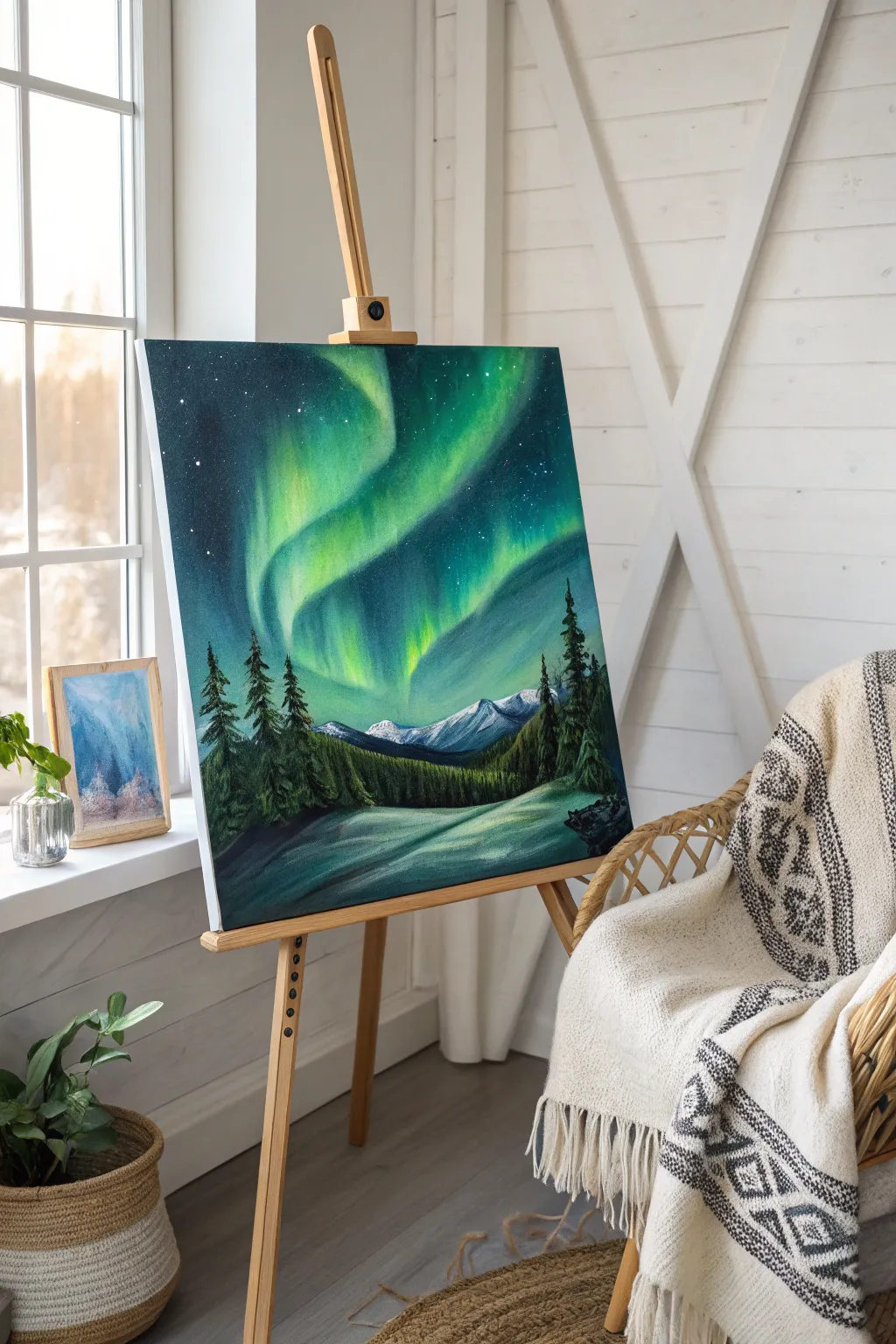 Capture the magic of the Northern Lights with a textured masterpiece.
