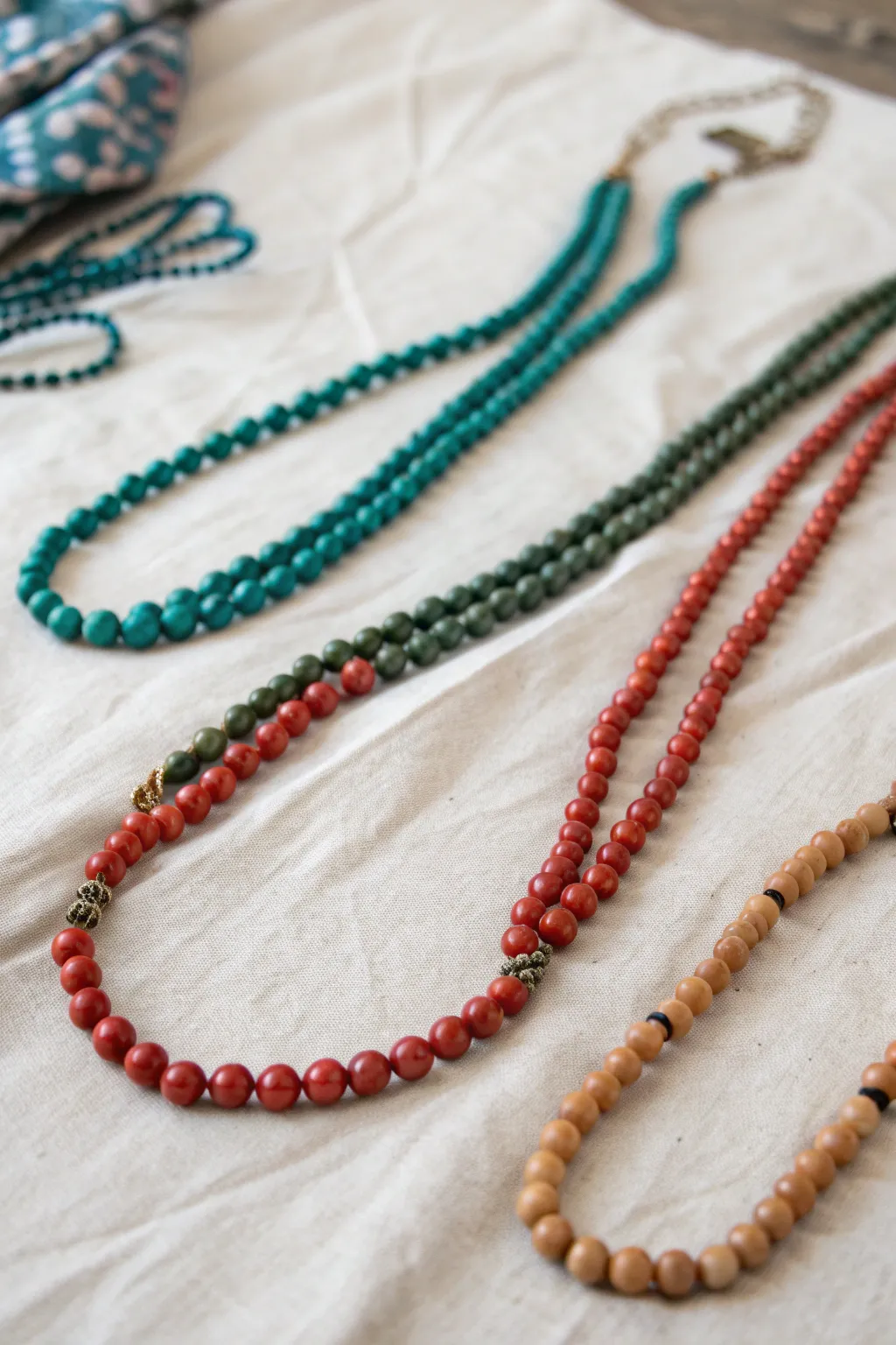 Embrace the art of layering with these beautifully crafted bead necklaces, perfect for a bold yet simple statement.