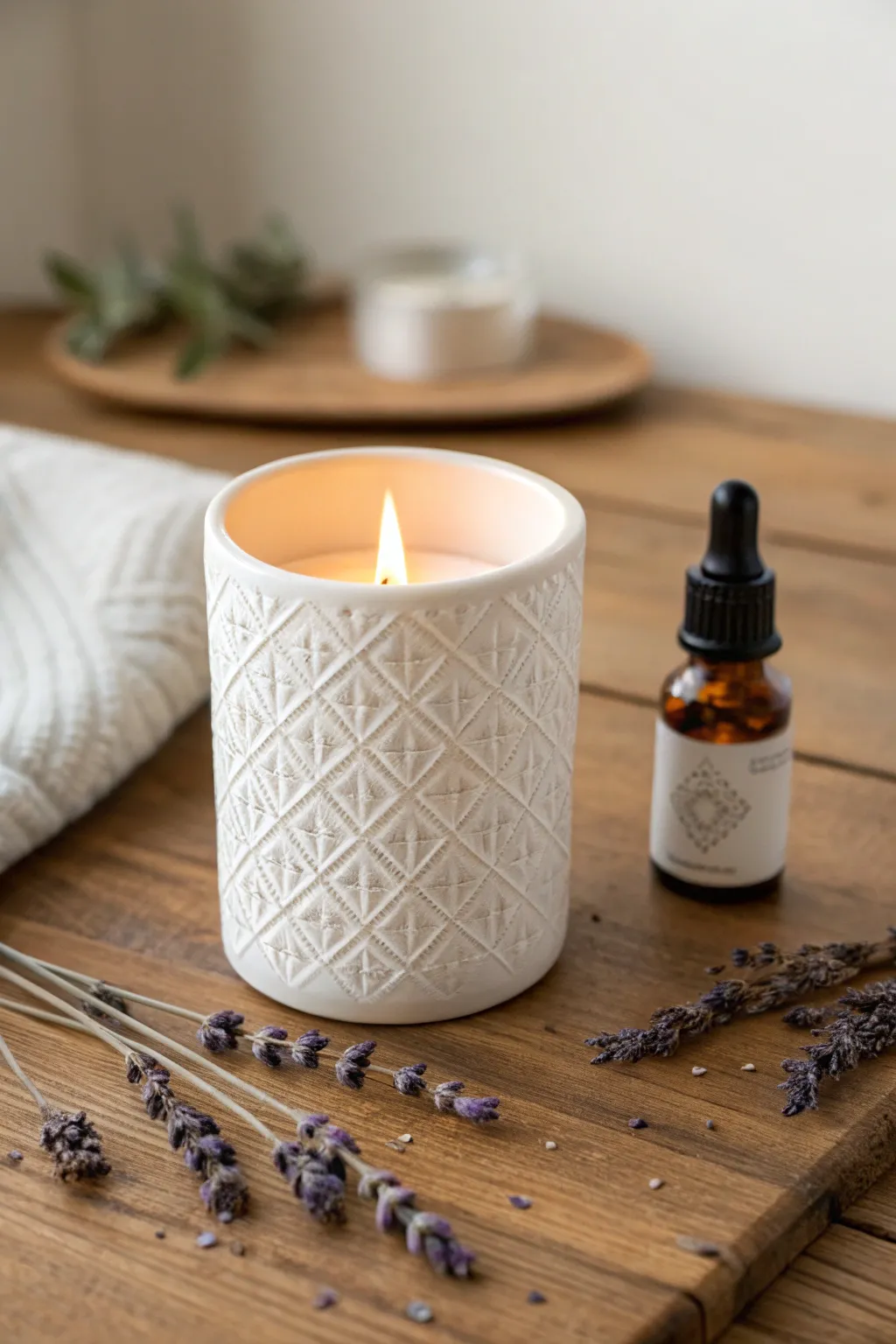 Illuminate your space with warmth and love through this DIY scented candle, a perfect blend of minimalism and boho charm.