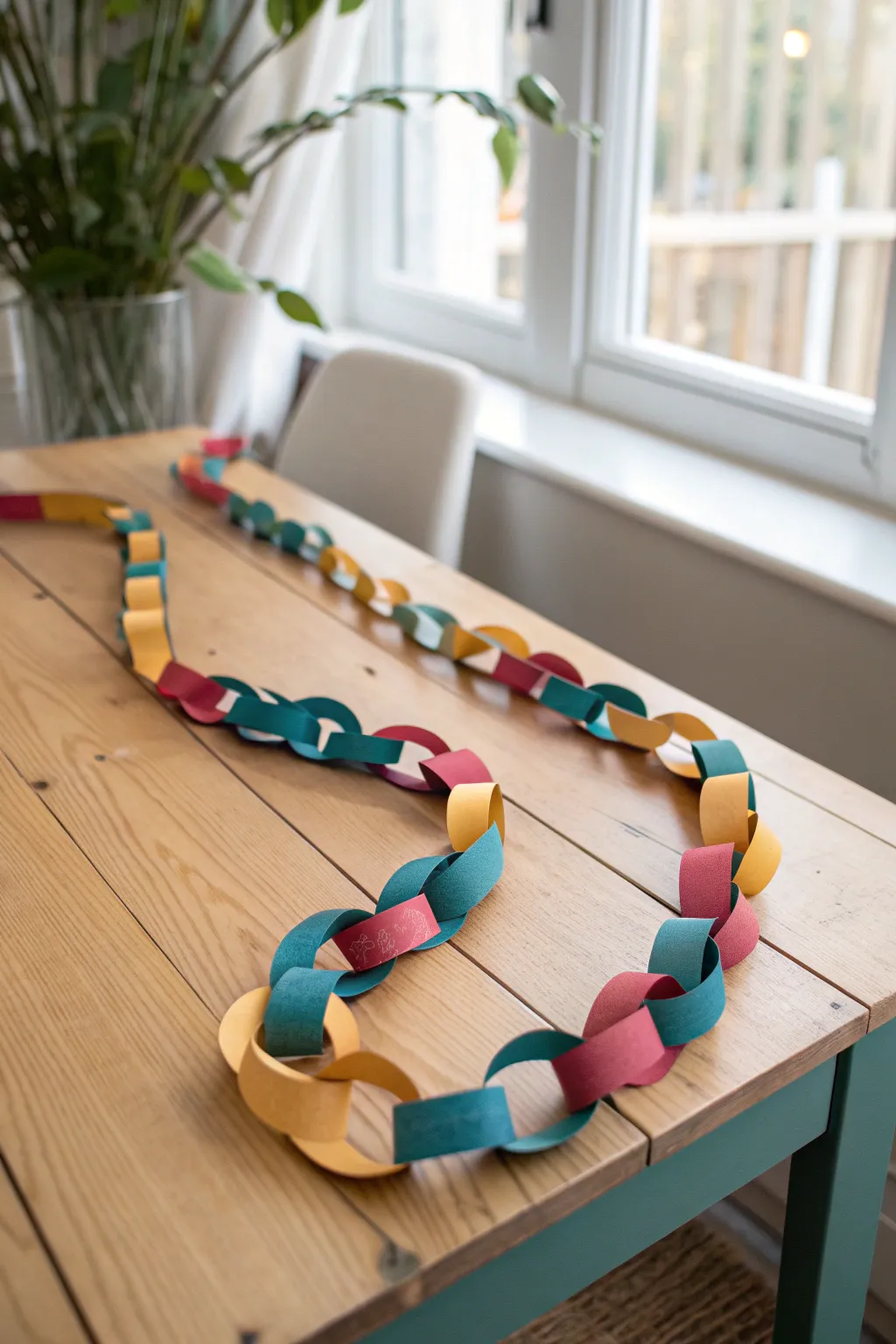 Bring nostalgia to life with a vibrant paper chain snake – a perfect blend of minimalist charm and boho flair.