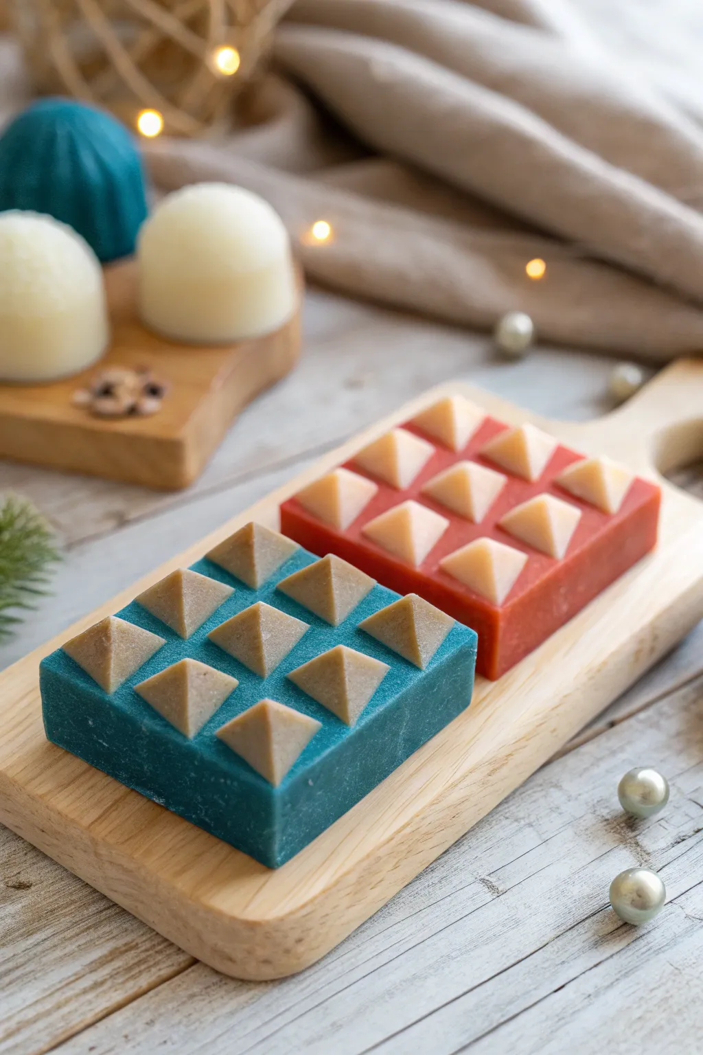 Elevate your space with minimalist elegance: handcrafted geometric soap art.