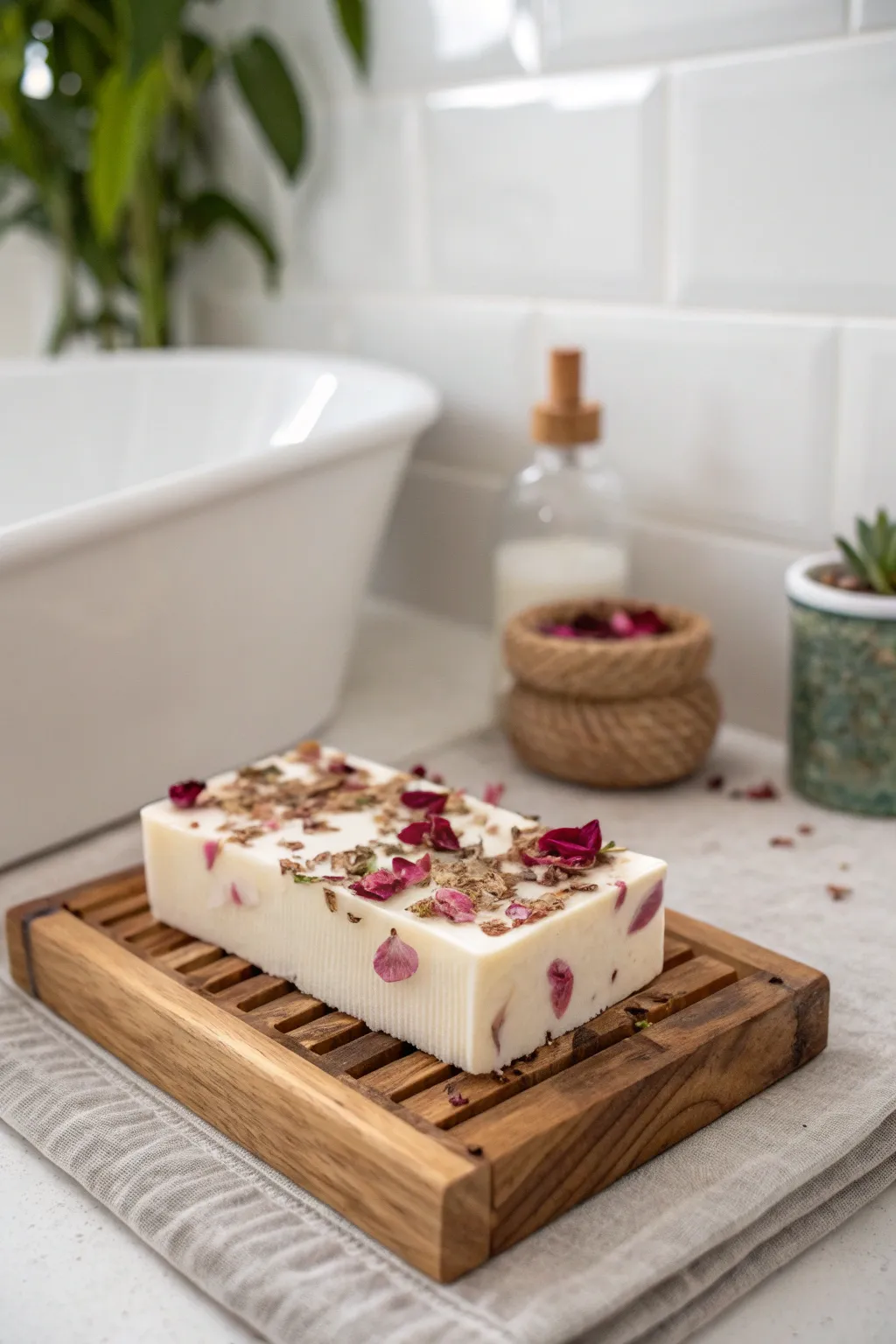 Indulge in Floral Romance: Elevate your bath time with the timeless elegance of rose and jasmine.