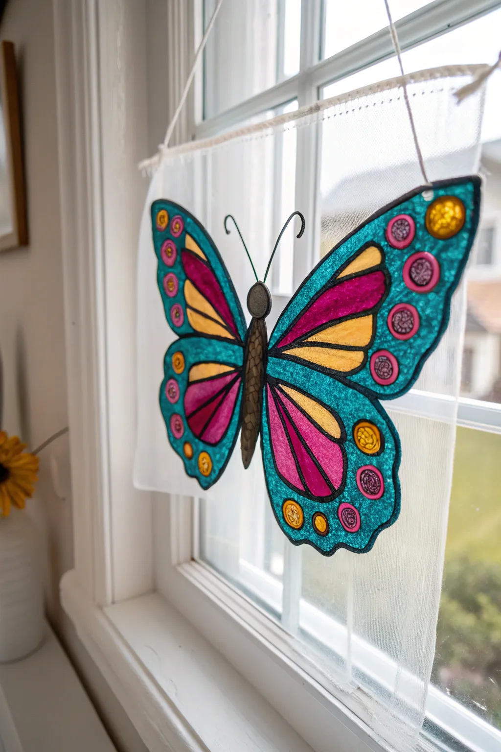Bring the beauty of spring indoors with handcrafted butterfly window clings.