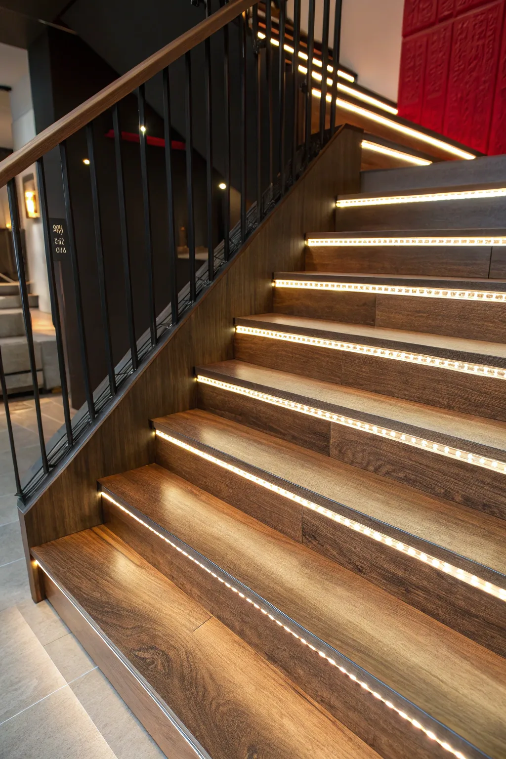 Illuminate your steps with elegance: LED-lit staircases for style and safety.