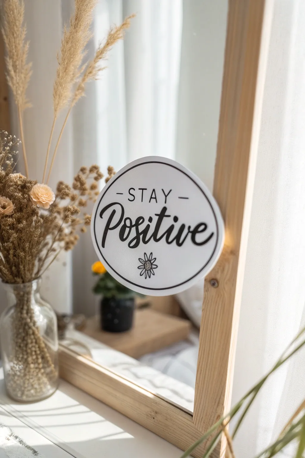 Transform your space with a touch of positivity and artistry. #StayPositive #MinimalistBeauty