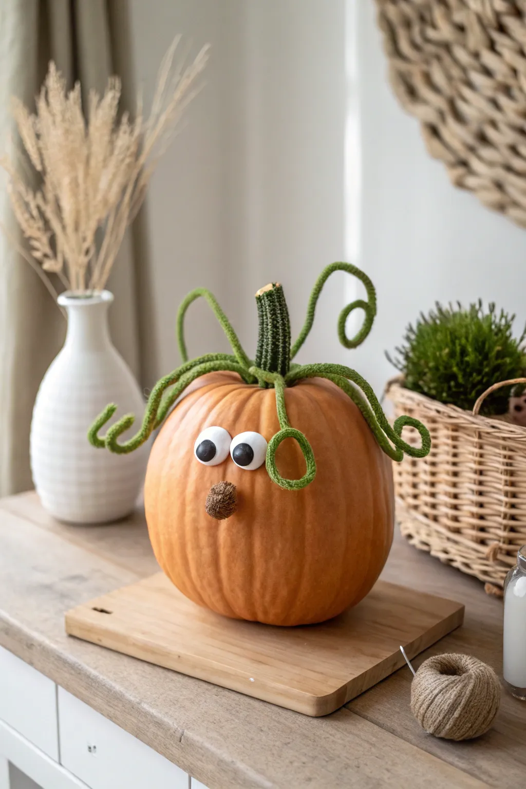 A playful twist on Halloween decor: meet the Nose Hair Pumpkin! 🎃✨ Perfect for those who love a touch of humor with their minimalist style.