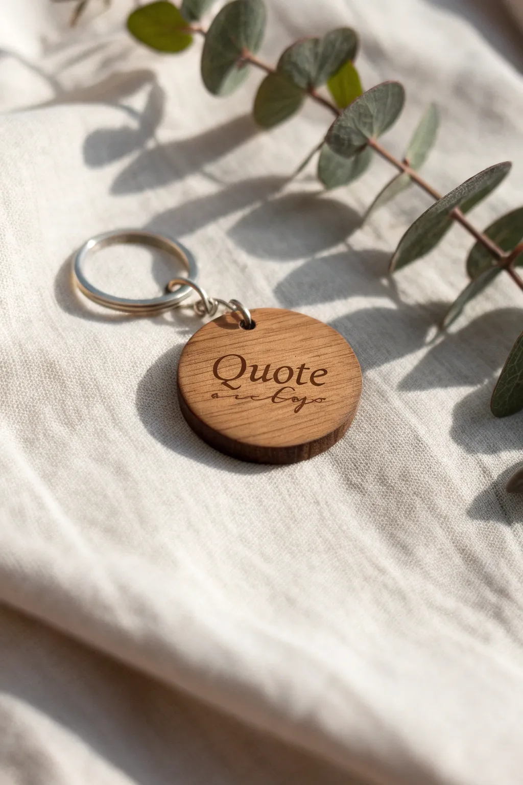 Carry a pocket-sized pep talk with you: an inspiring quote on a beautifully crafted wooden keychain.
