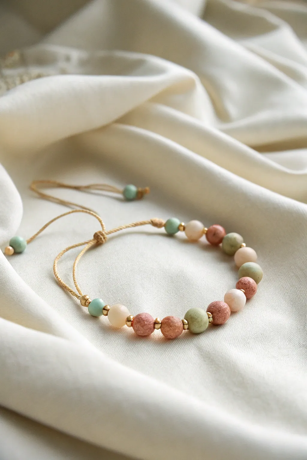 Embrace the elegance of simplicity with a minimalist clay bead bracelet, perfect for a touch of subtle summer charm.