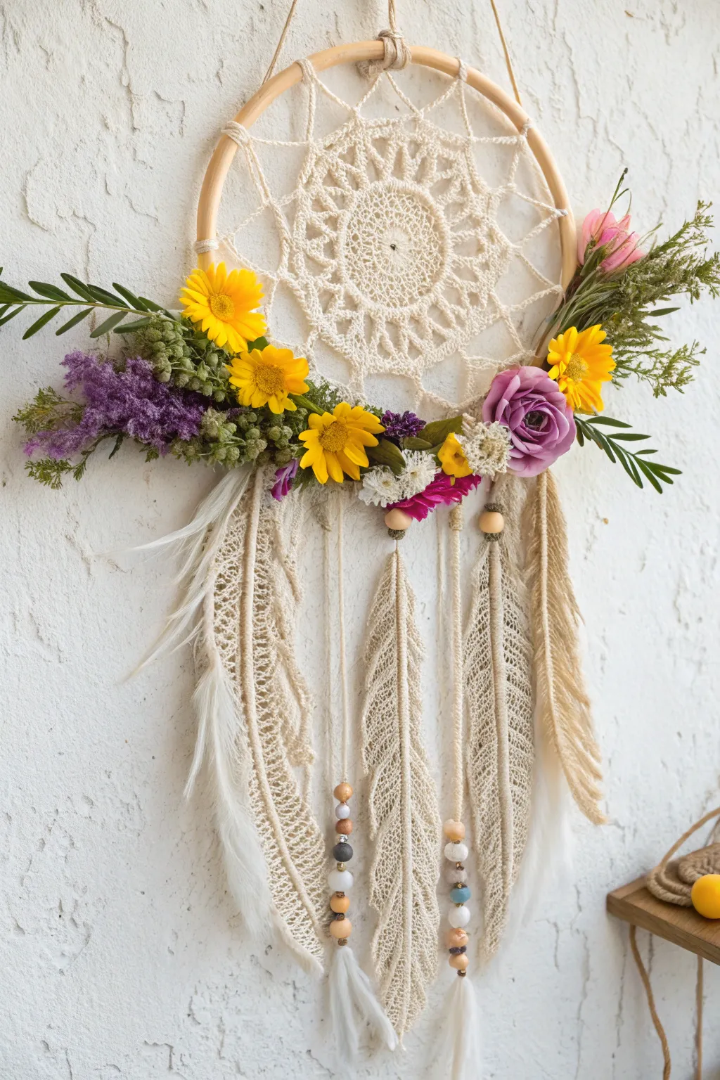 Embrace summer's whimsy with a Boho Dreamcatcher Wreath, where artistry meets nature.