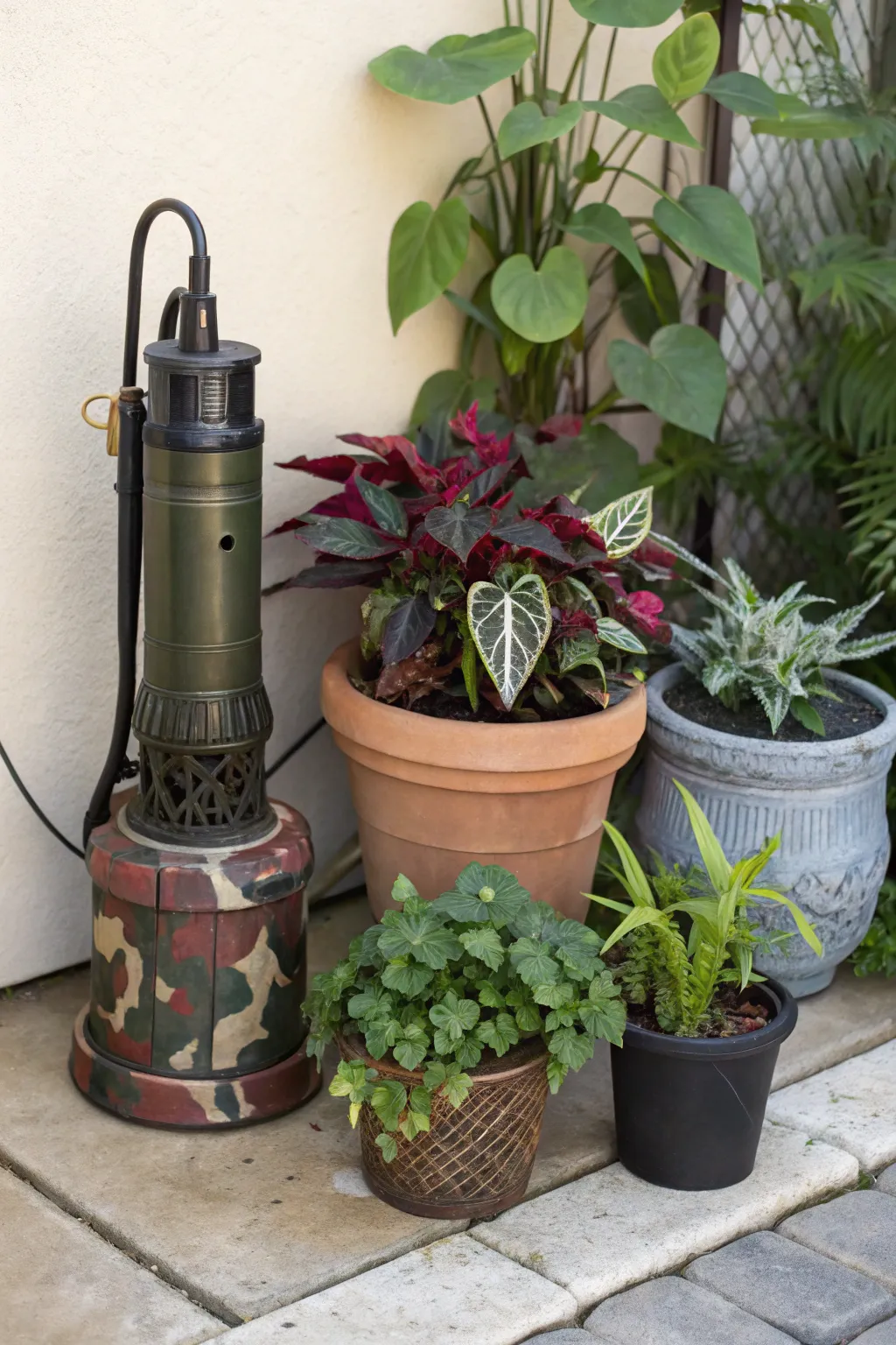 Transform your space with a Plant Oasis: Conceal your sump pump with style and nature's charm.