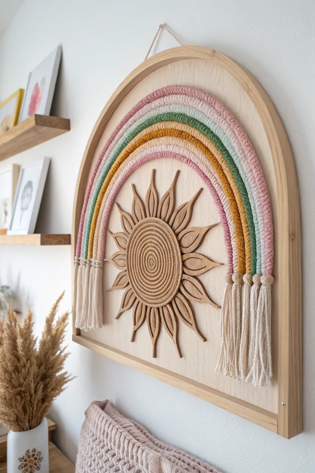 Embrace the beauty of weather with this stunning sun and rainbow bulletin board display, where minimalist craftsmanship meets vibrant color.