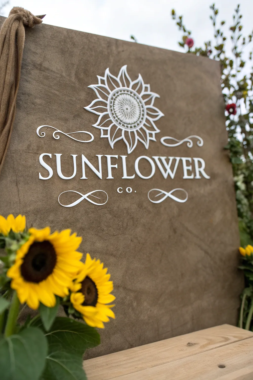 Elegant typography perfectly complements the sunflower design.