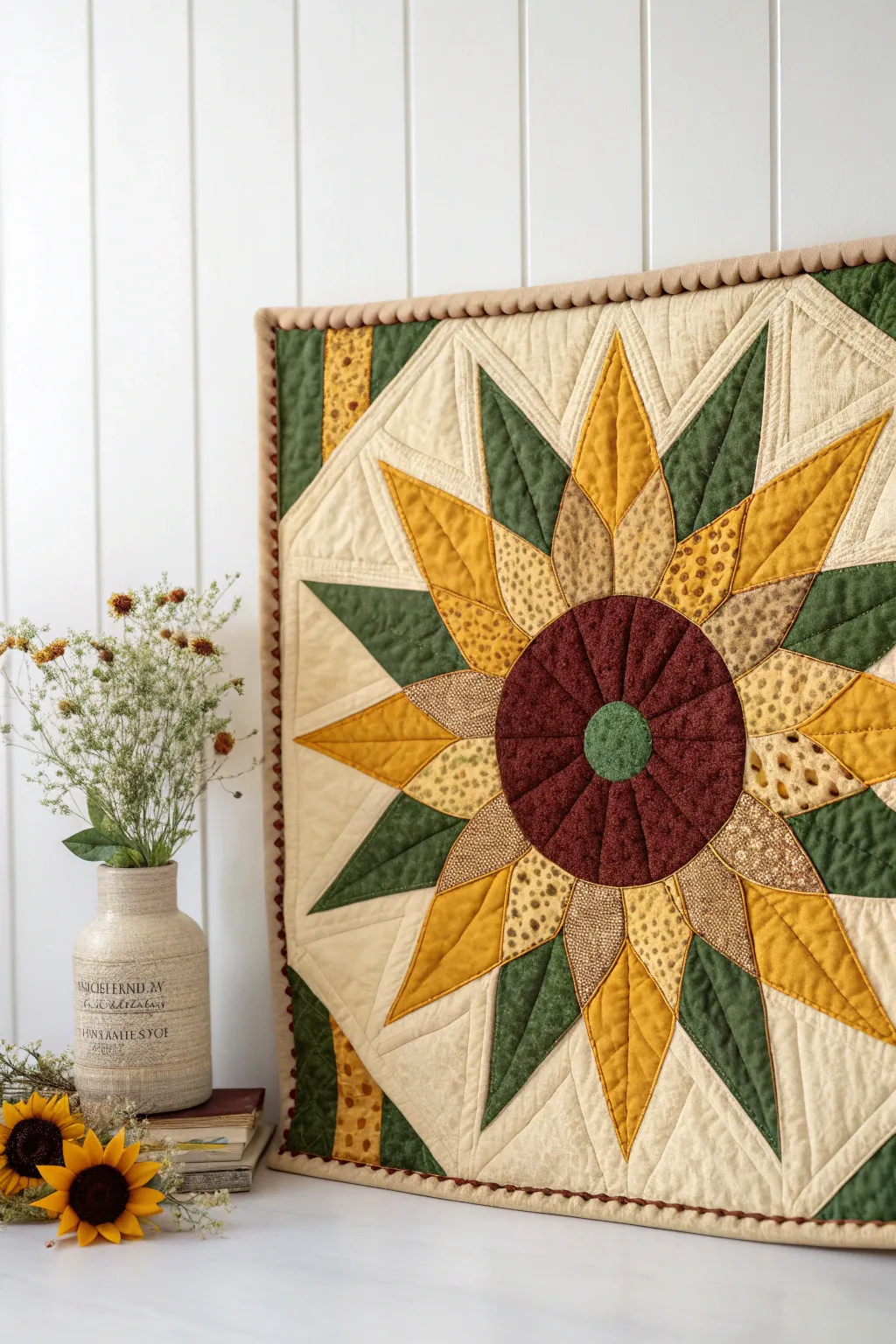 Transform your space with a sunflower quilt masterpiece, where craftsmanship meets nature's palette.