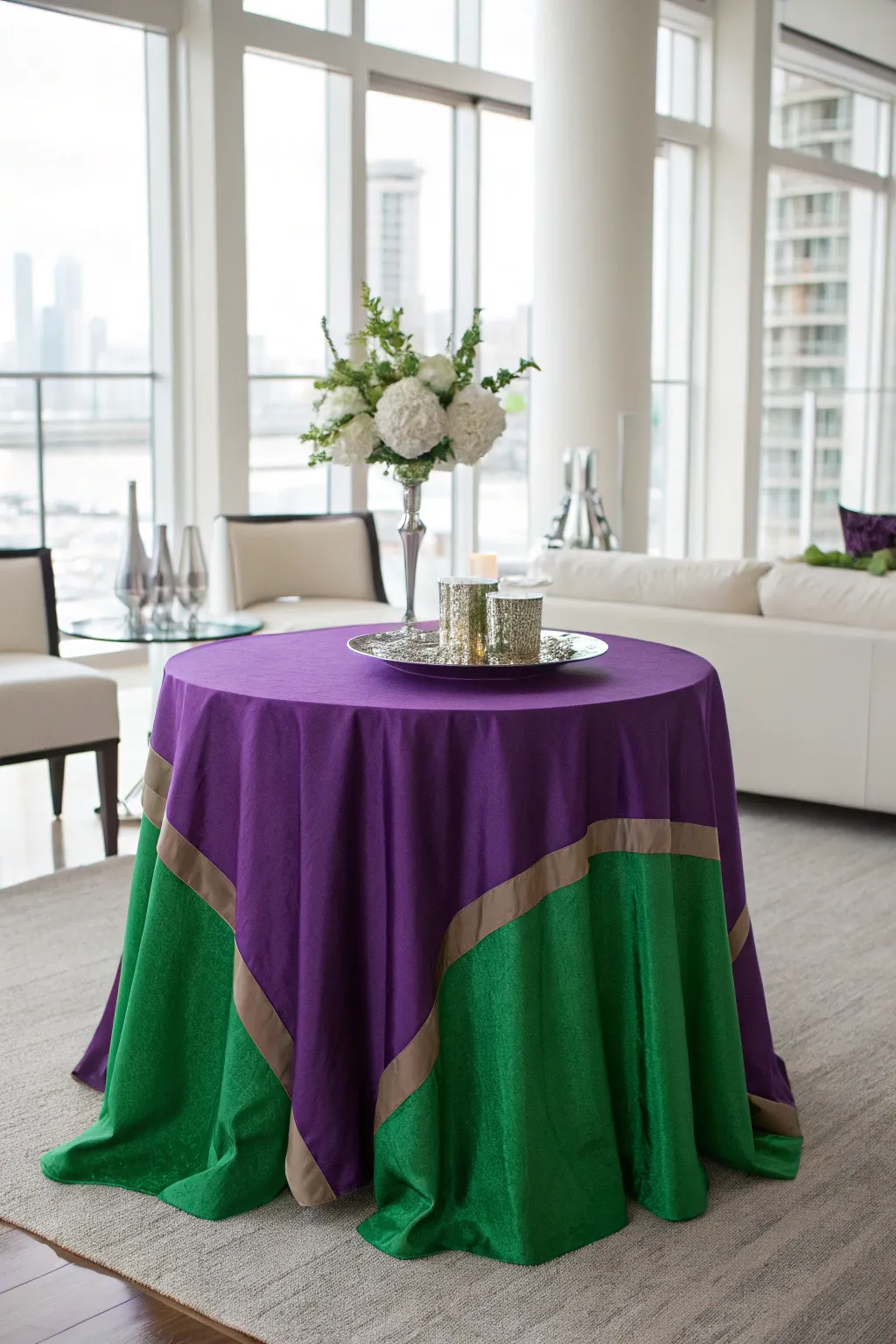Bold color contrasts make your table a striking centerpiece.