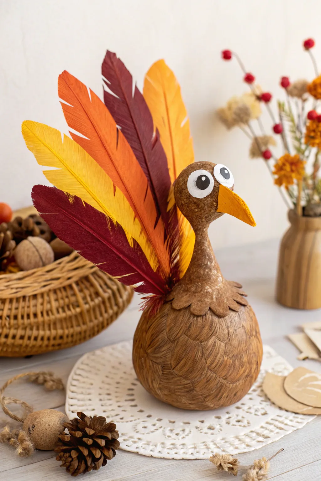 Embrace the spirit of Thanksgiving with this charming turkey craft, where simplicity meets vibrant creativity!