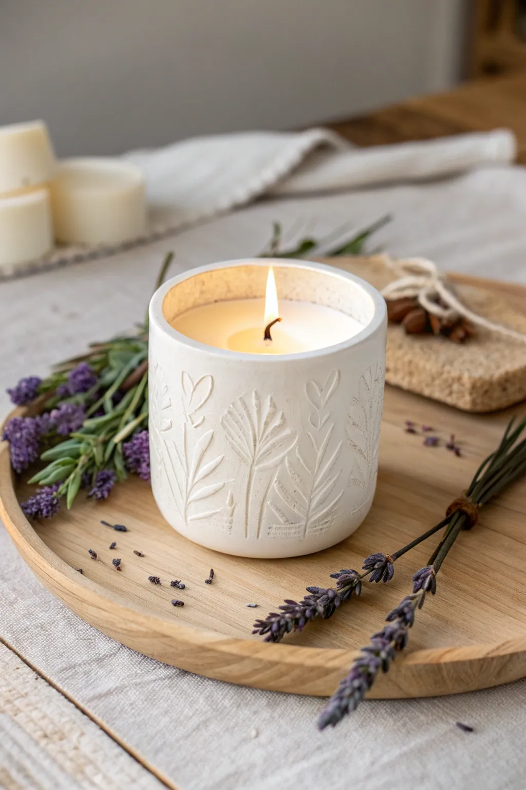 Illuminate her day with a personalized touch: custom scented candles crafted with love.