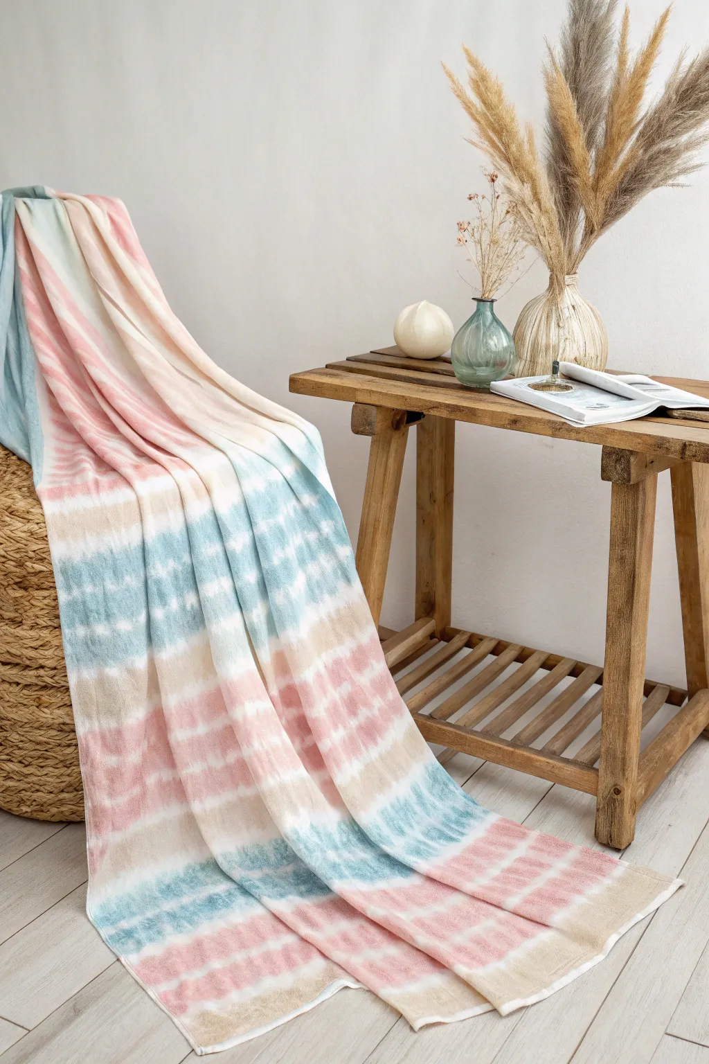 Discover the art of accordion fold tie-dye: where simplicity meets elegance in every stripe.