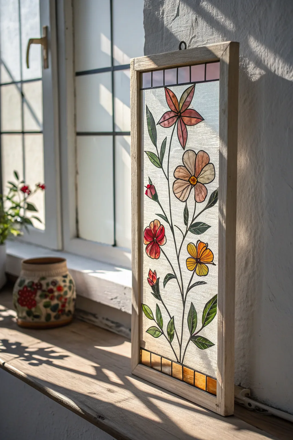 Transform sunlight into a floral fantasy with stunning tissue paper stained glass art.