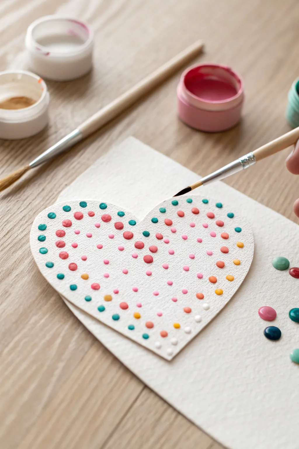 Unleash creativity with Q-Tip painted hearts; where simplicity meets playful artistry.