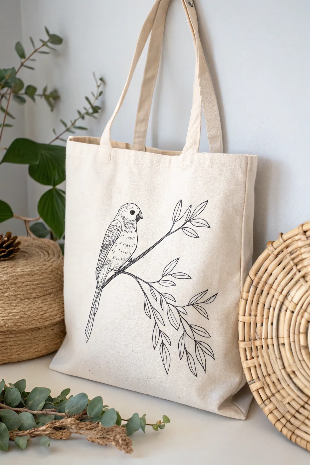 Add a playful twist to your style with whimsical animal motifs on minimalist tote bags.
