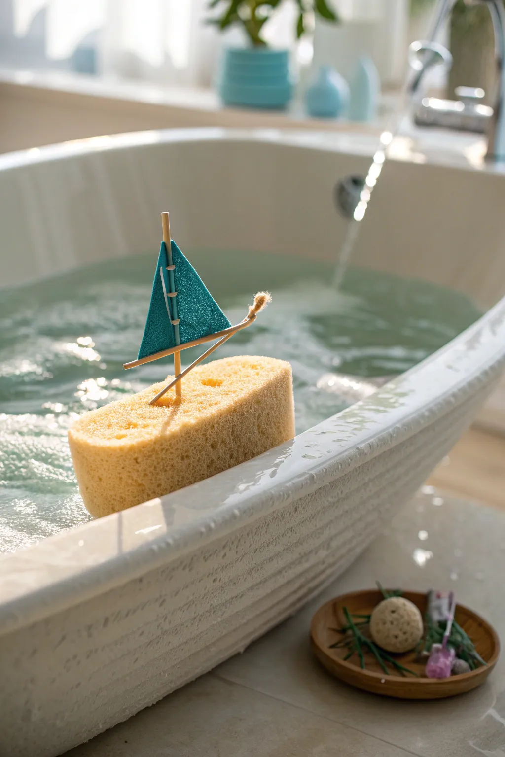 Set sail on a tiny nautical adventure with these charming sponge boats, perfect for sparking the imagination during bath time!