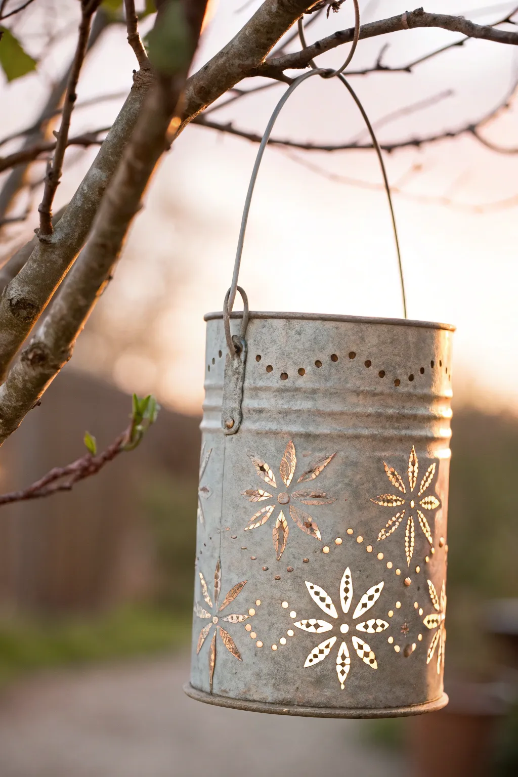 Transforming trash into treasure: This tin can lantern adds a touch of magic to any space!