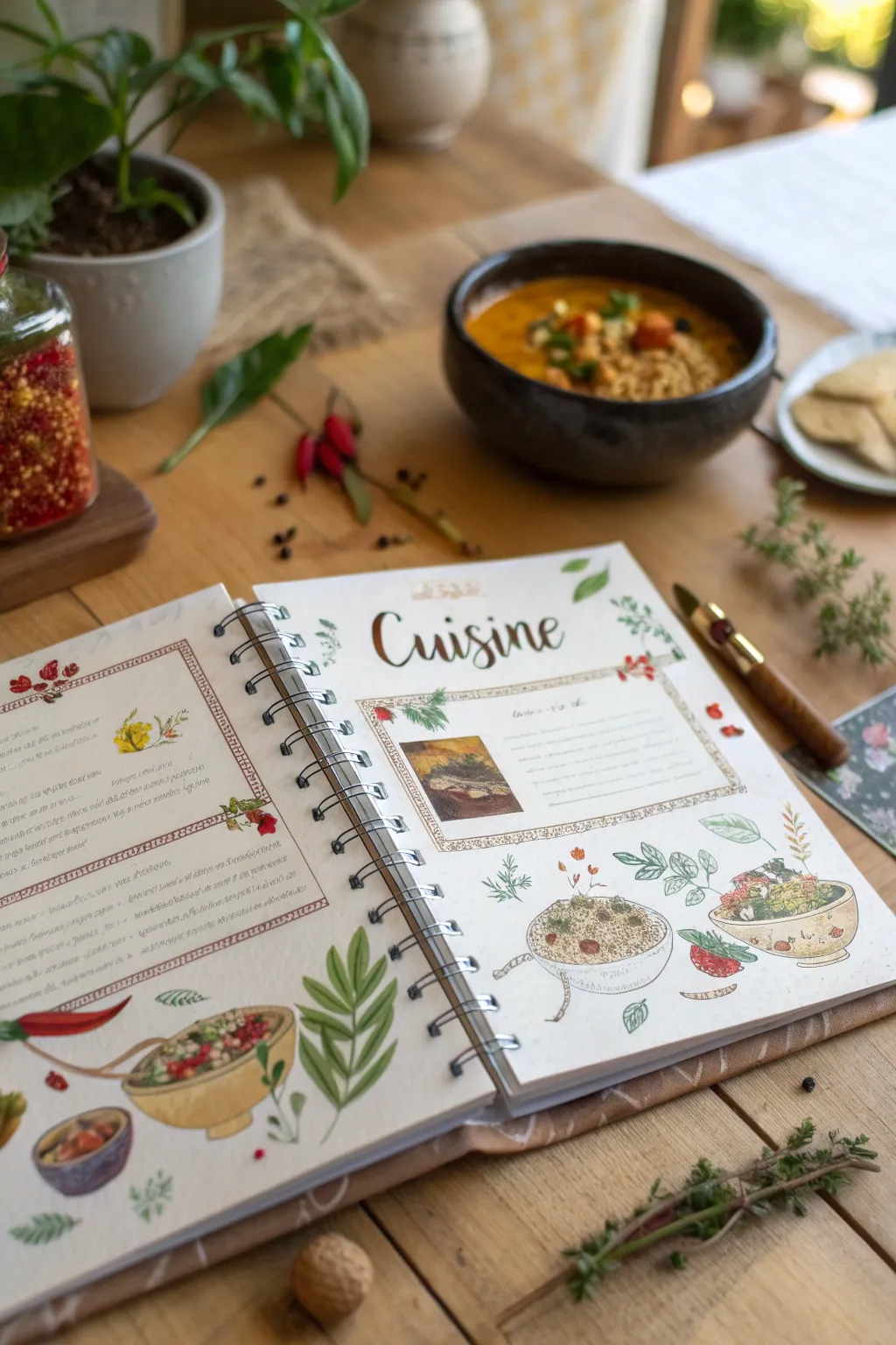 Capture your culinary adventures with a themed scrapbook page that celebrates the flavors of your travels!