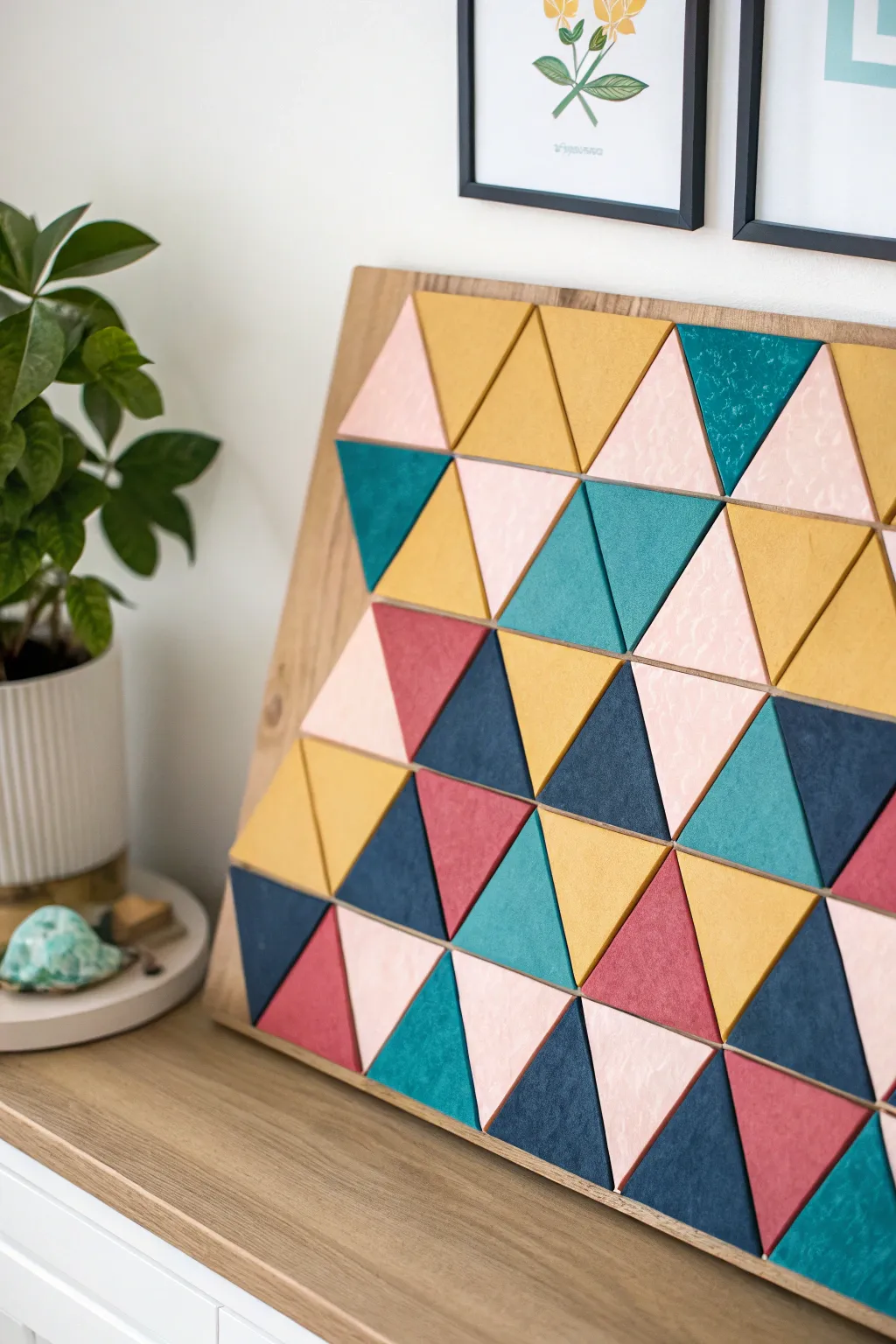 Unleash creativity with vibrant triangle collages—where minimalist design meets bold color play.