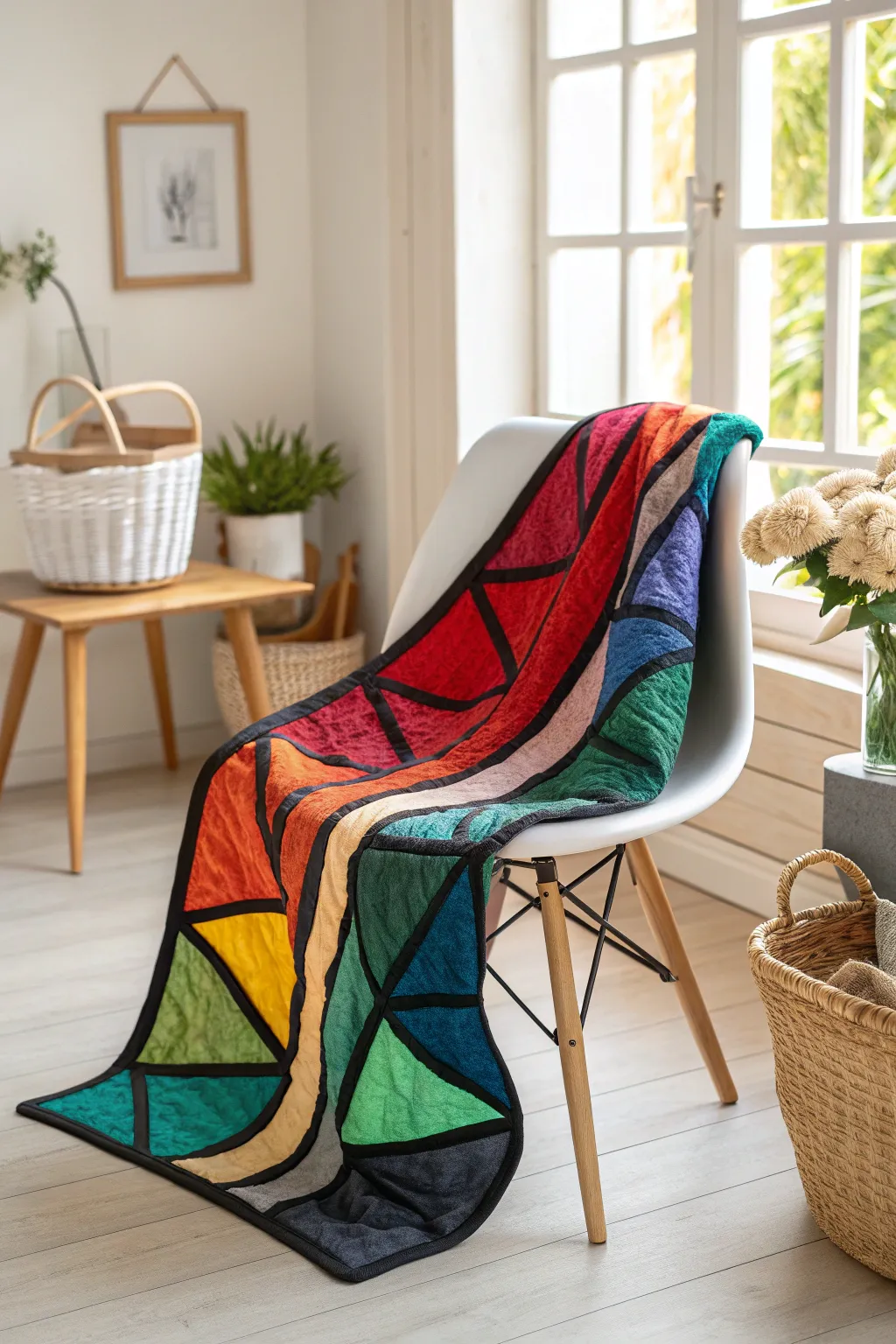 Transform your memories into a masterpiece with a stained glass effect T-shirt quilt—where art meets comfort.