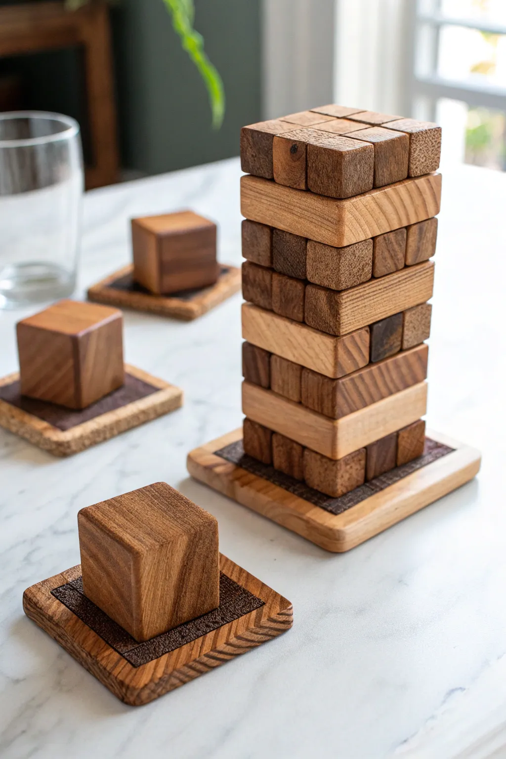 Elevate your coffee table style with handcrafted wooden coasters that blend Scandinavian minimalism and boho charm.