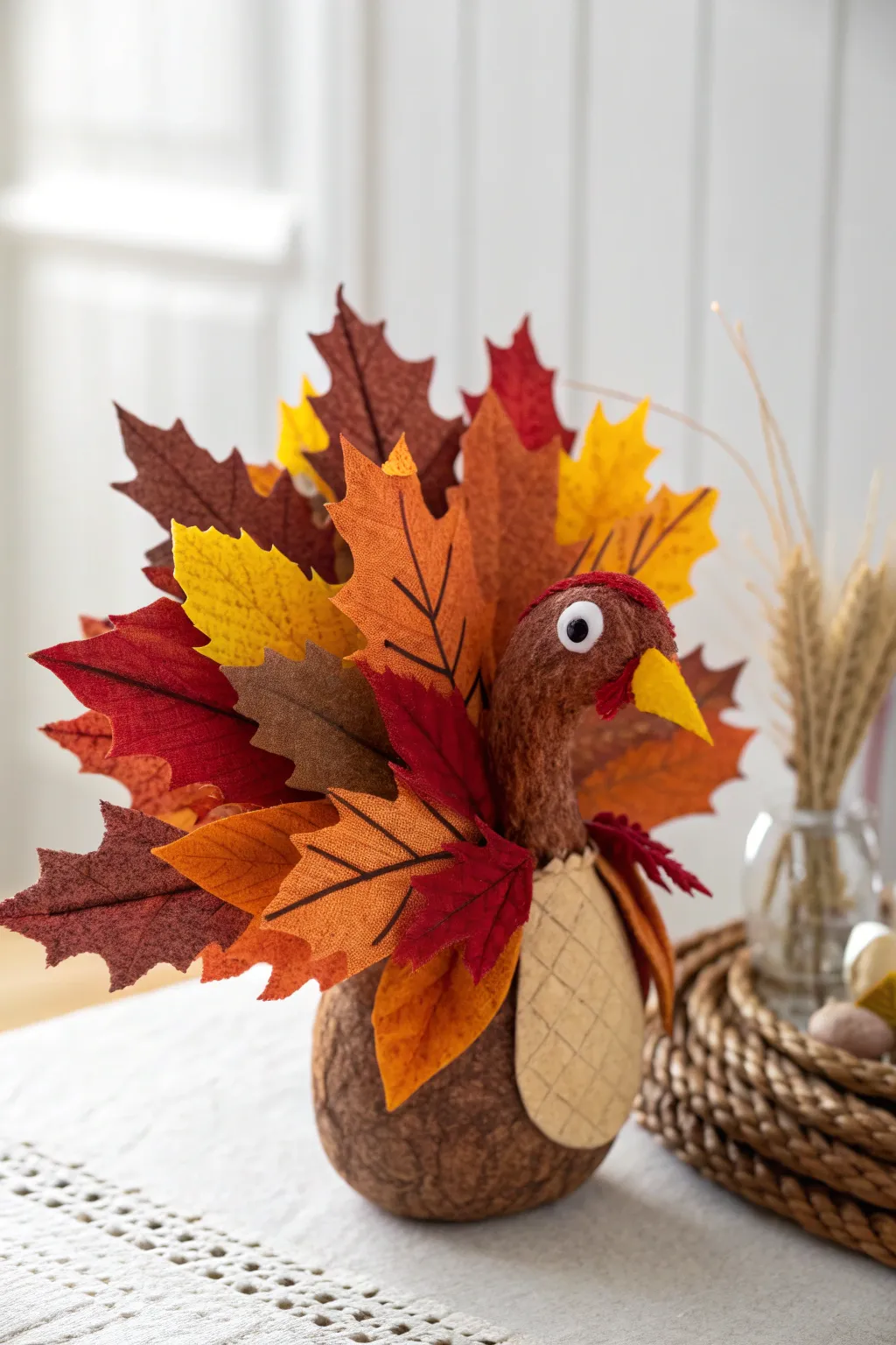 Embrace autumn's beauty with this delightful leaf turkey craft, a perfect blend of nature and creativity for little hands.