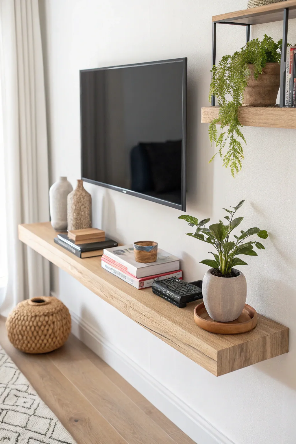 Elevate your space with a chic floating shelf—perfect for minimalist elegance and smart space-saving!