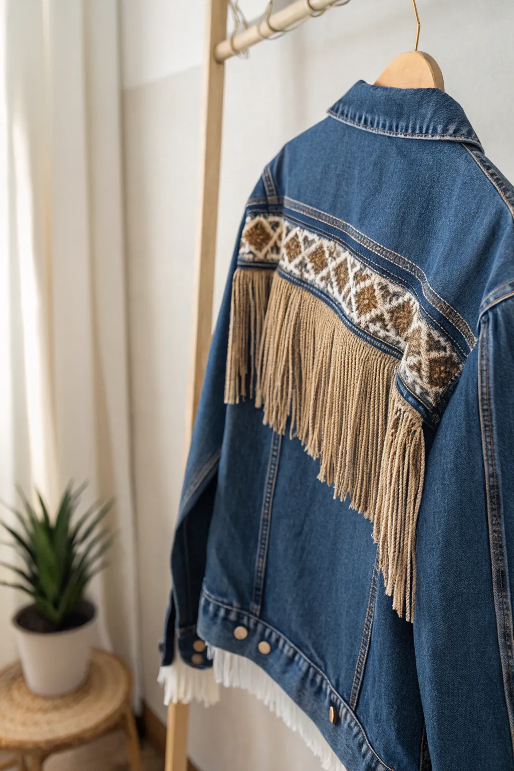 Elevate your style with a boho-inspired fringe denim jacket—where movement meets minimalist charm!