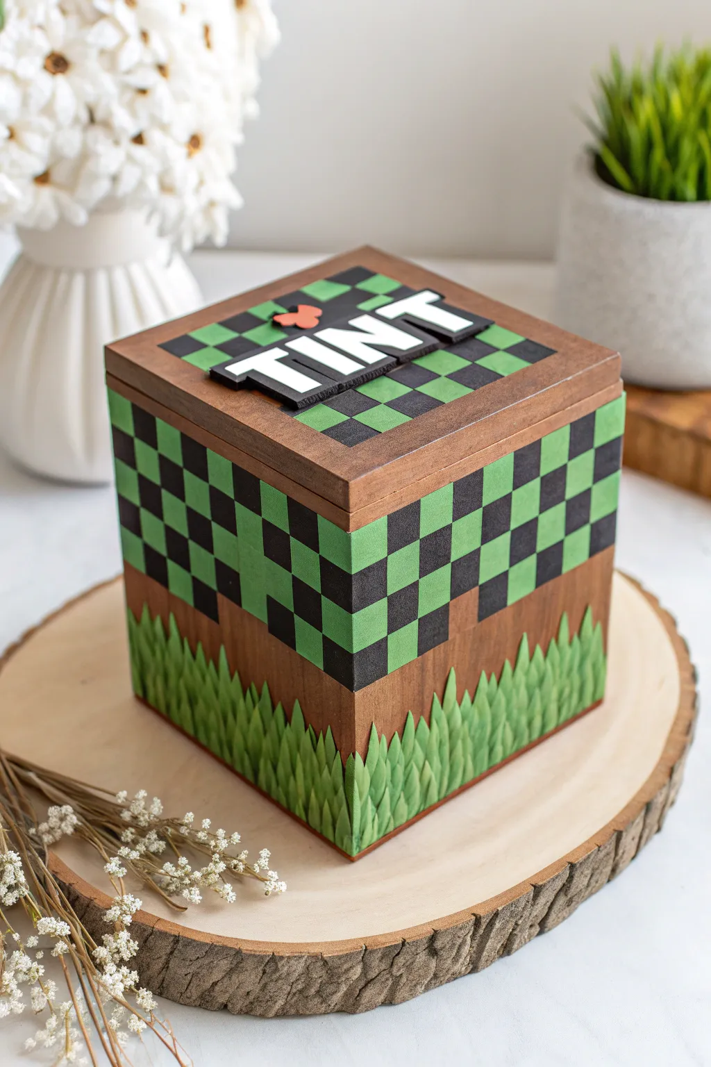 Explore a pixelated paradise with our charming Minecraft-themed Valentine's box!