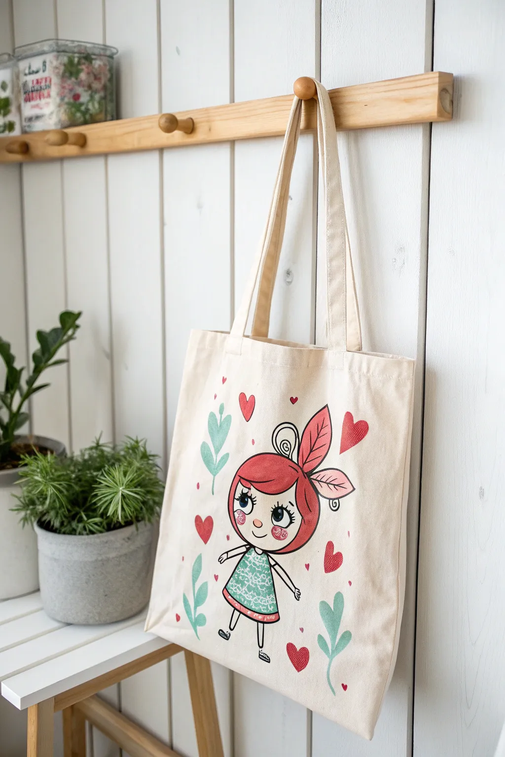 Add a playful twist to your Valentine's Day with this charming cartoon character tote—where whimsy meets style!