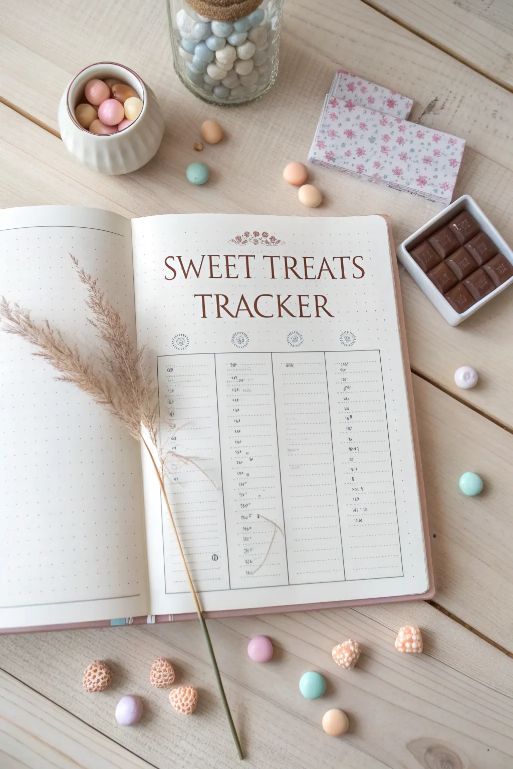 Track your Valentine's Day indulgences with style and simplicity! 🍬✨ #SweetTreatsTracker #BulletJournalLove