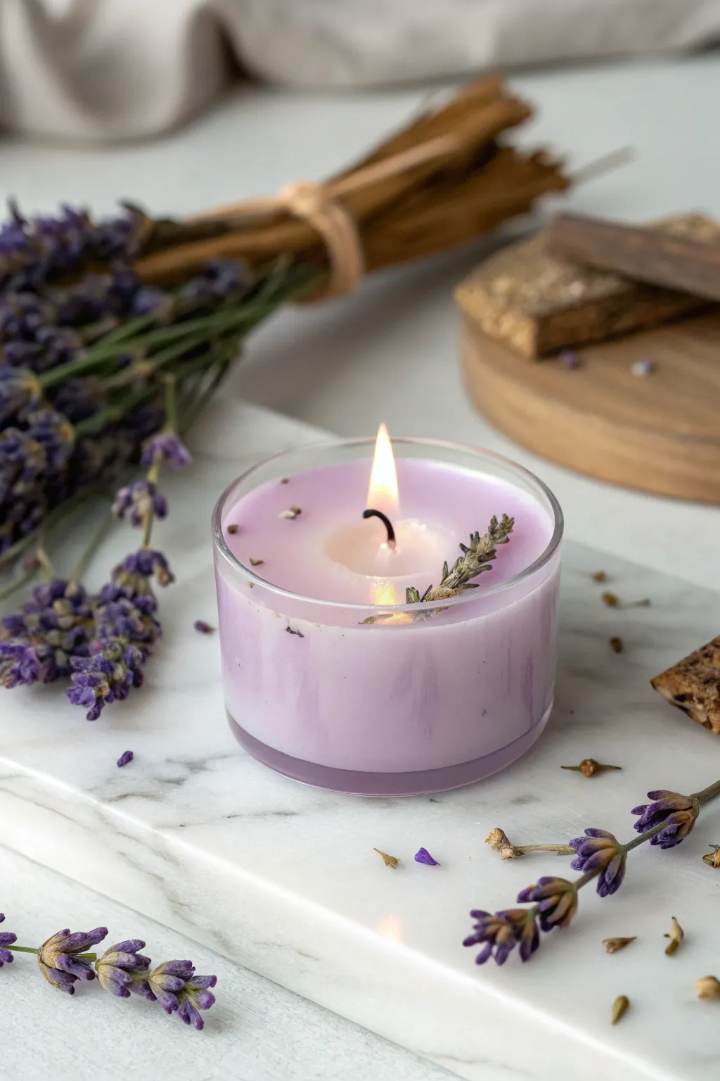 Unwind with the gentle glow of lavender tea lights, your perfect companion for a spa-like escape.