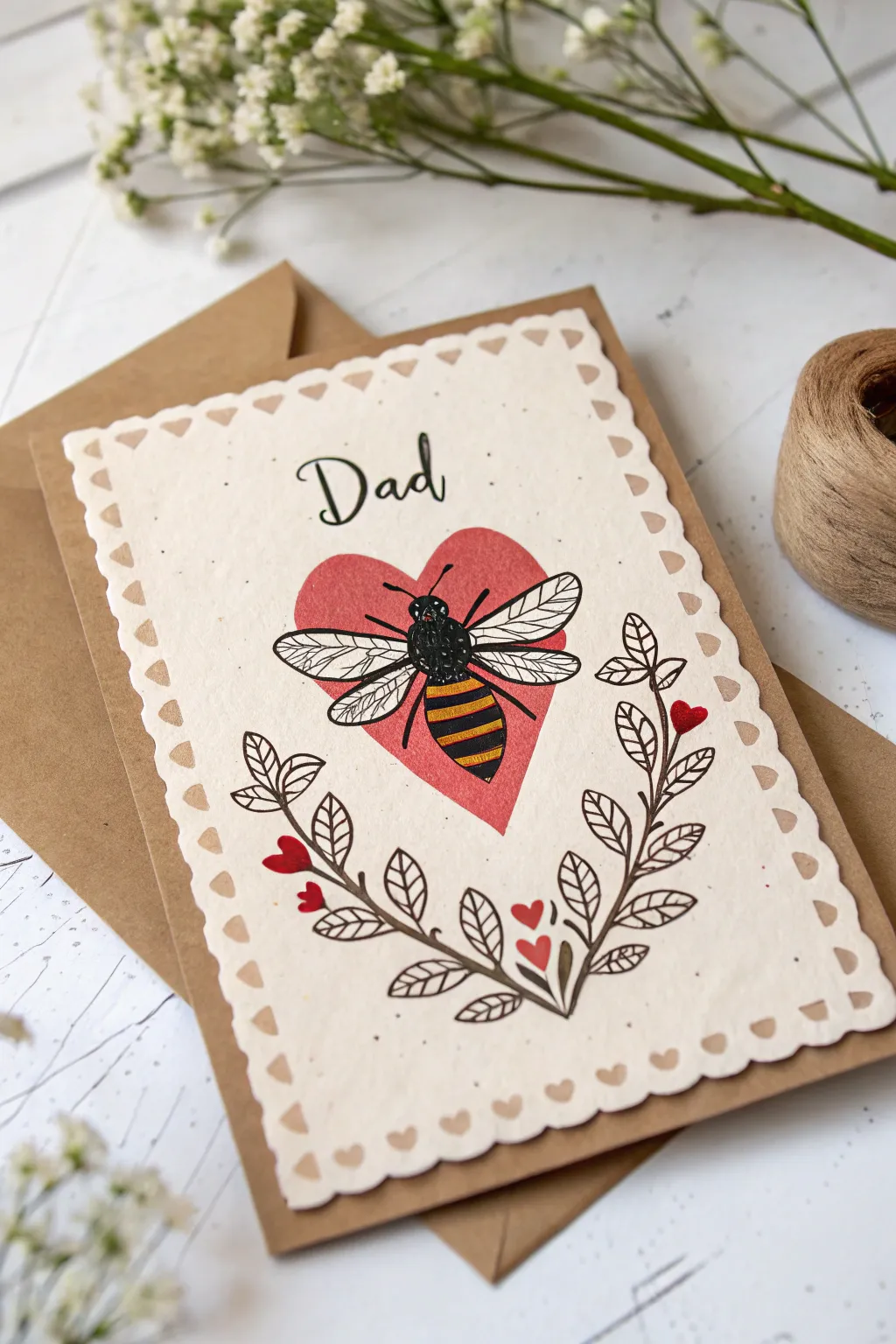 Buzz into Dad's heart with this adorable bee-themed Valentine's card!
